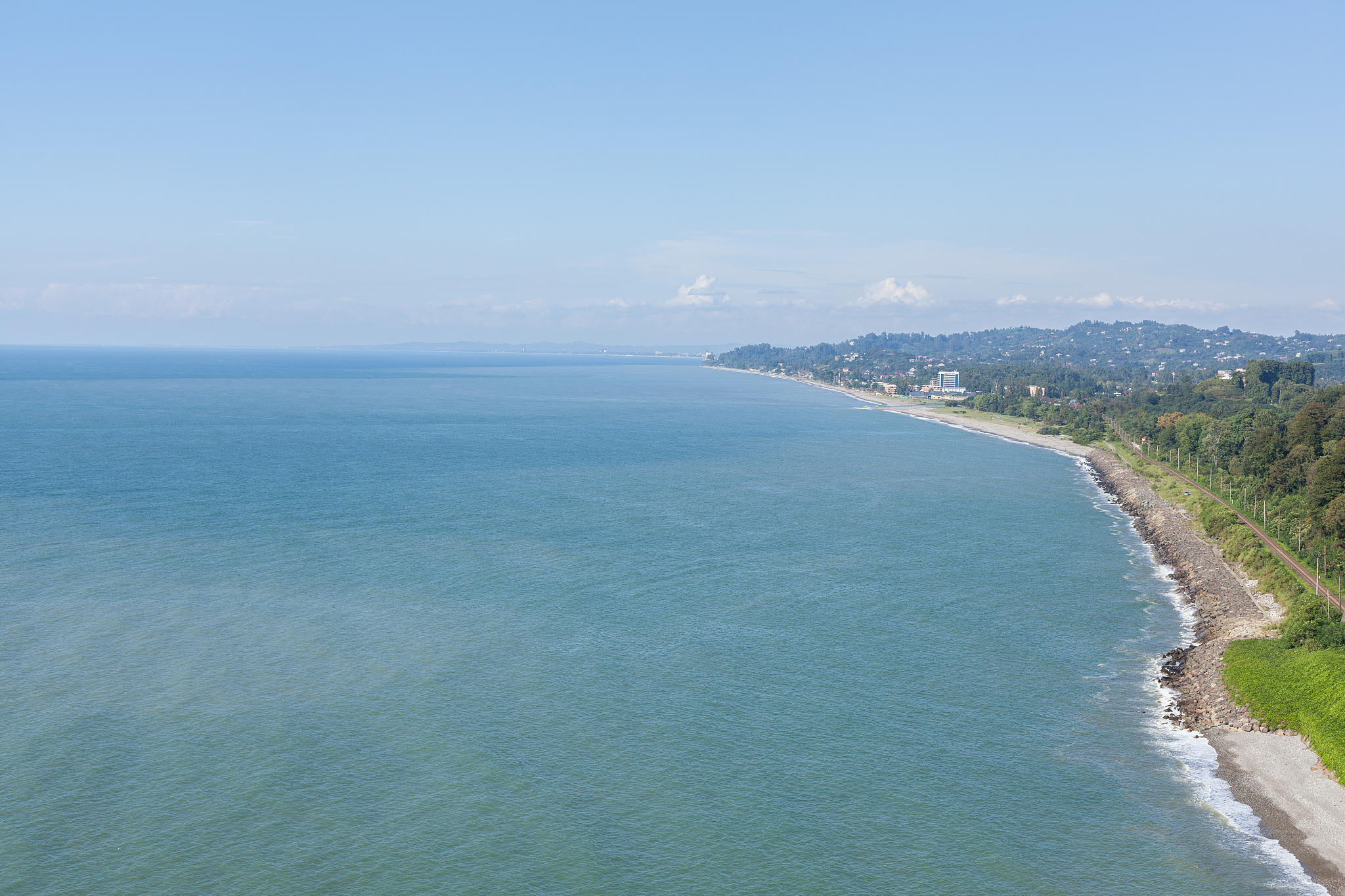 beautiful scenic summer view from botanical garden of sea bay an