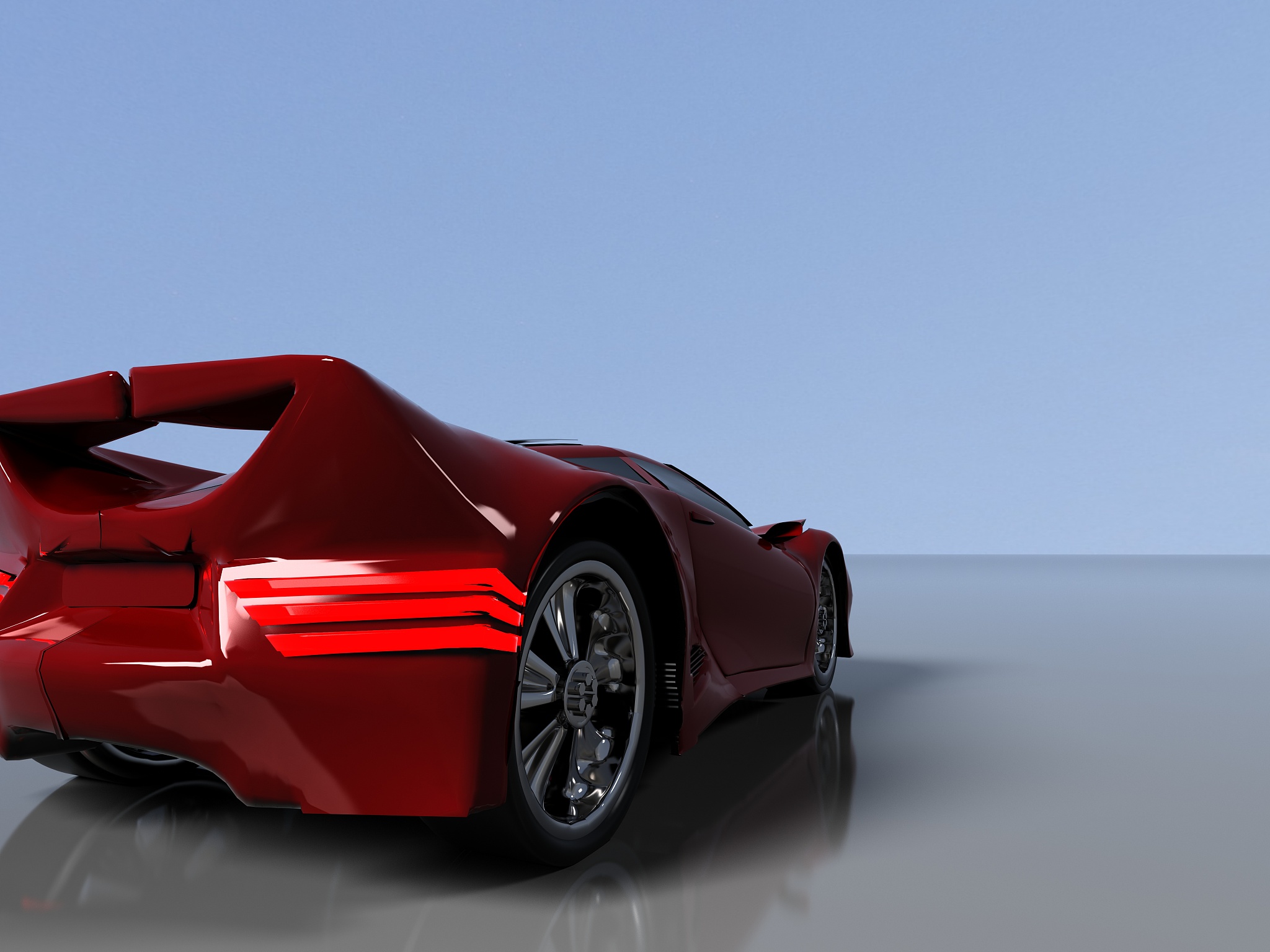 modern red sports car ,3d ,render.