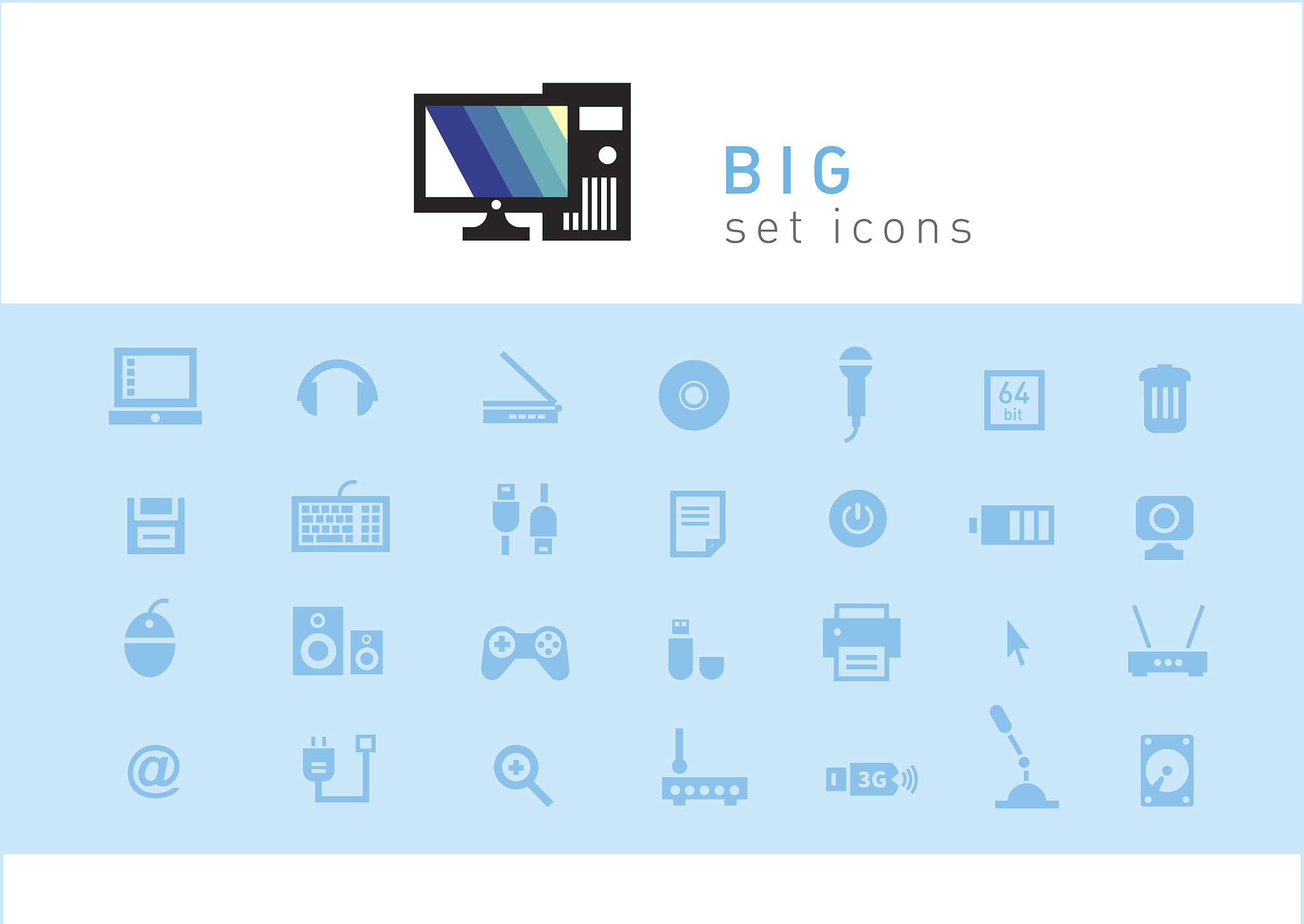 set of icons  electronic technology