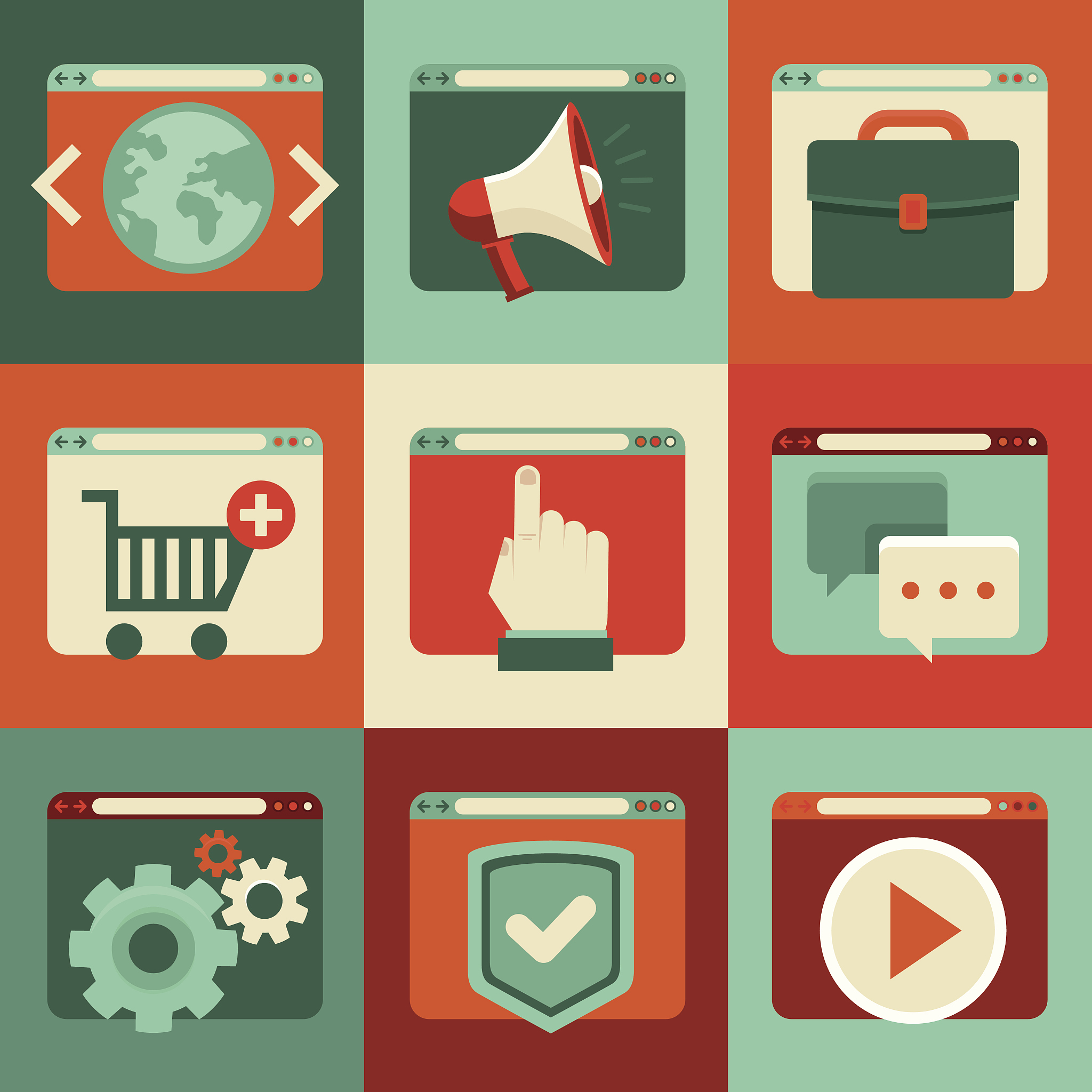 vector online services - concepts in flat style