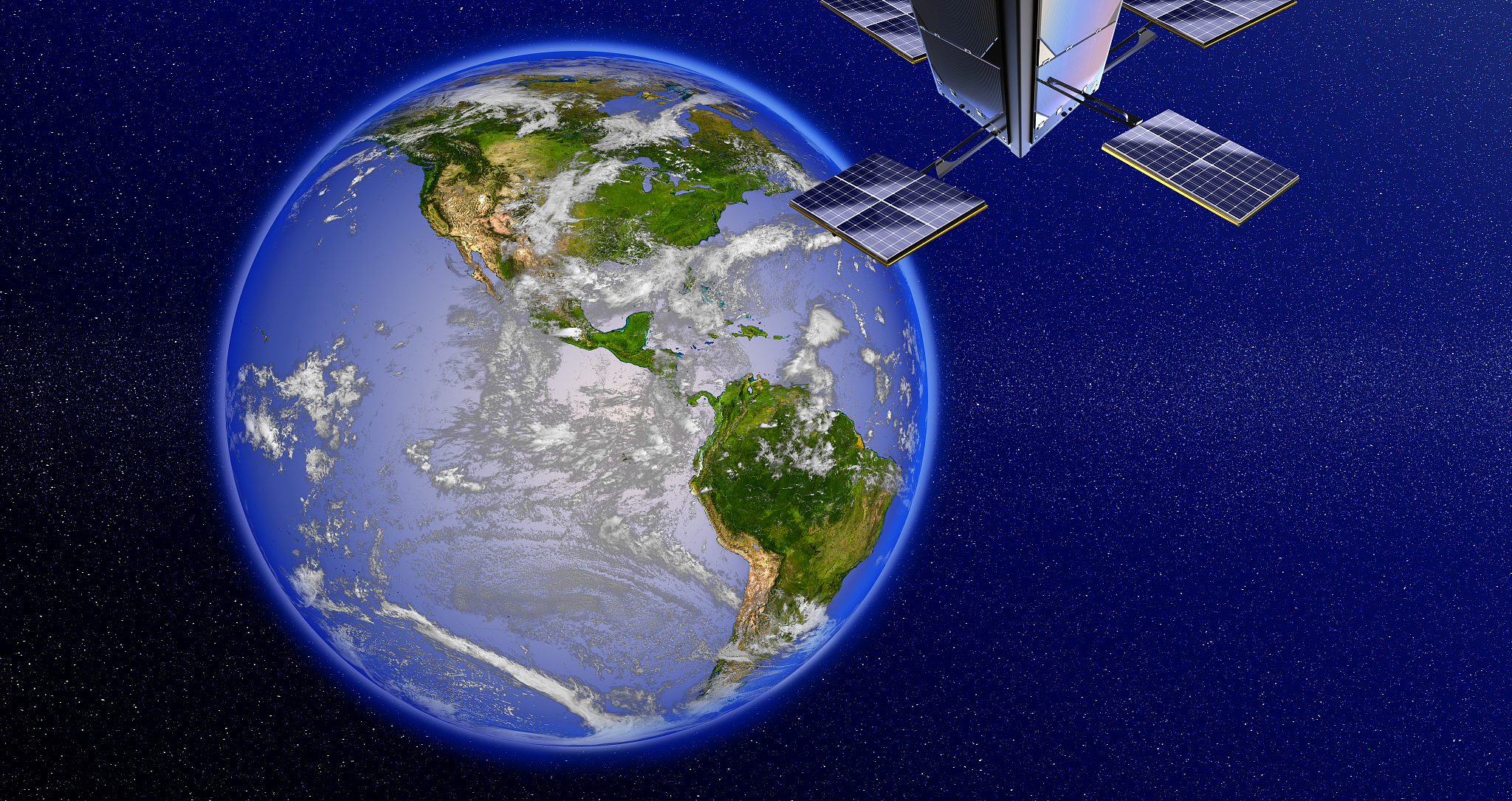 satellite orbiting the earth . elements furnished by nasa