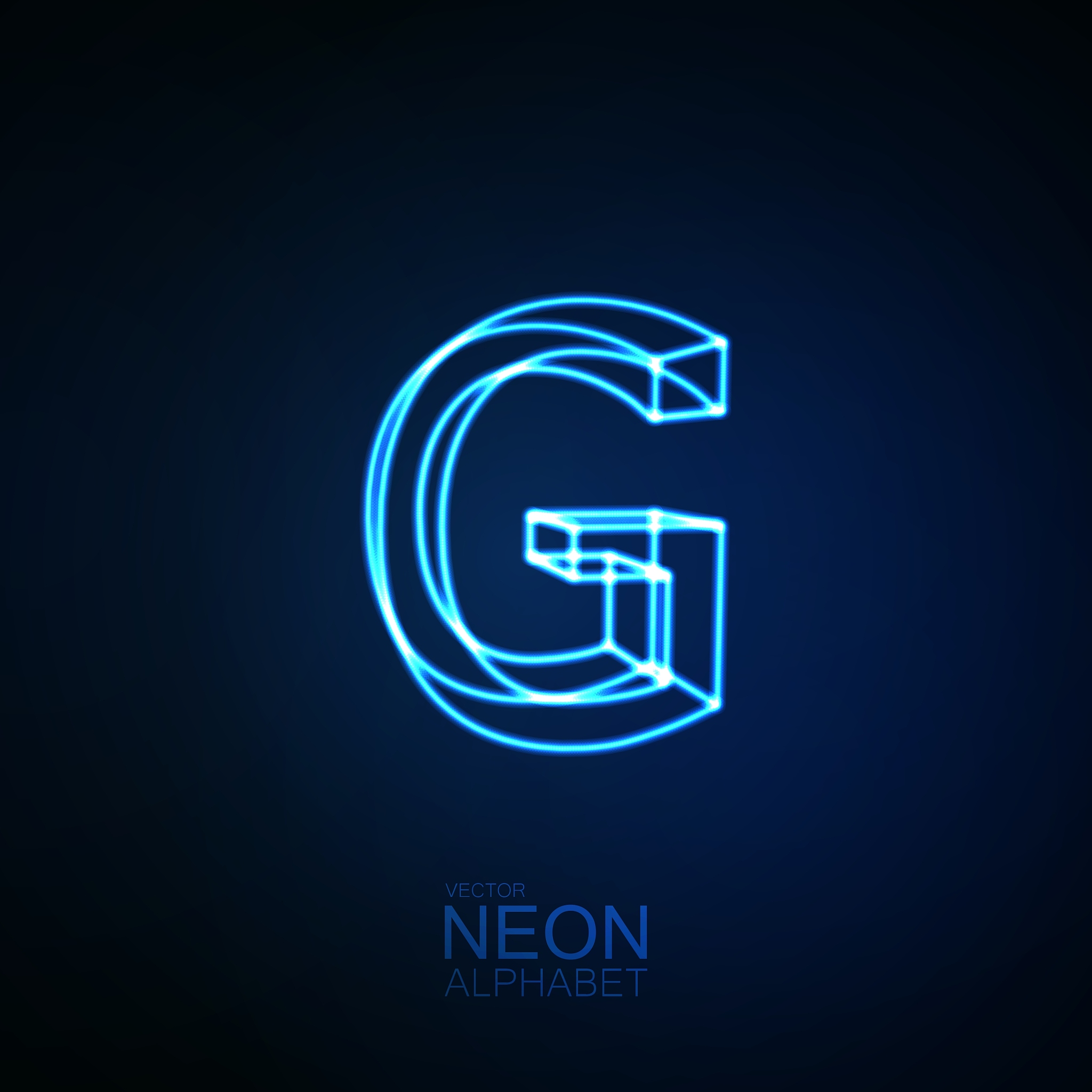 neon 3d letter g