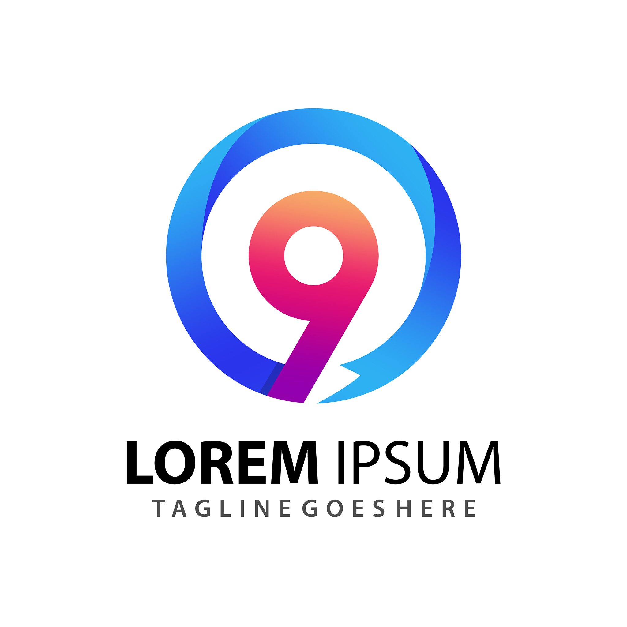awesome abstract gradient nine rotation circle