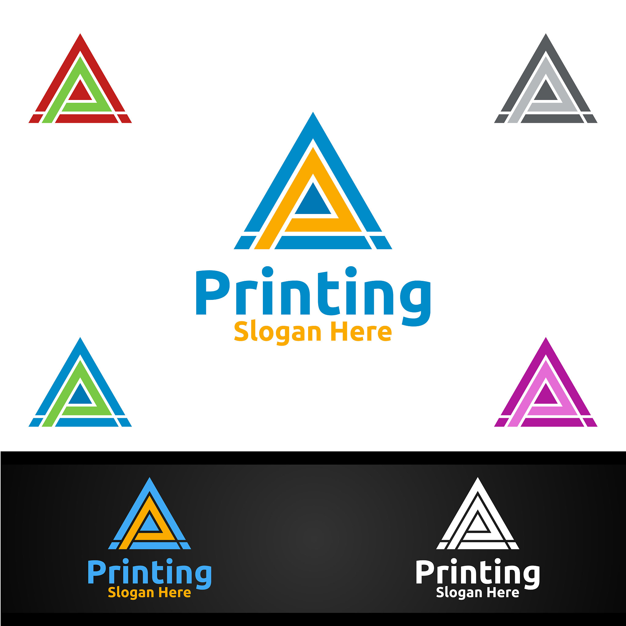 letter p printing company symbol design