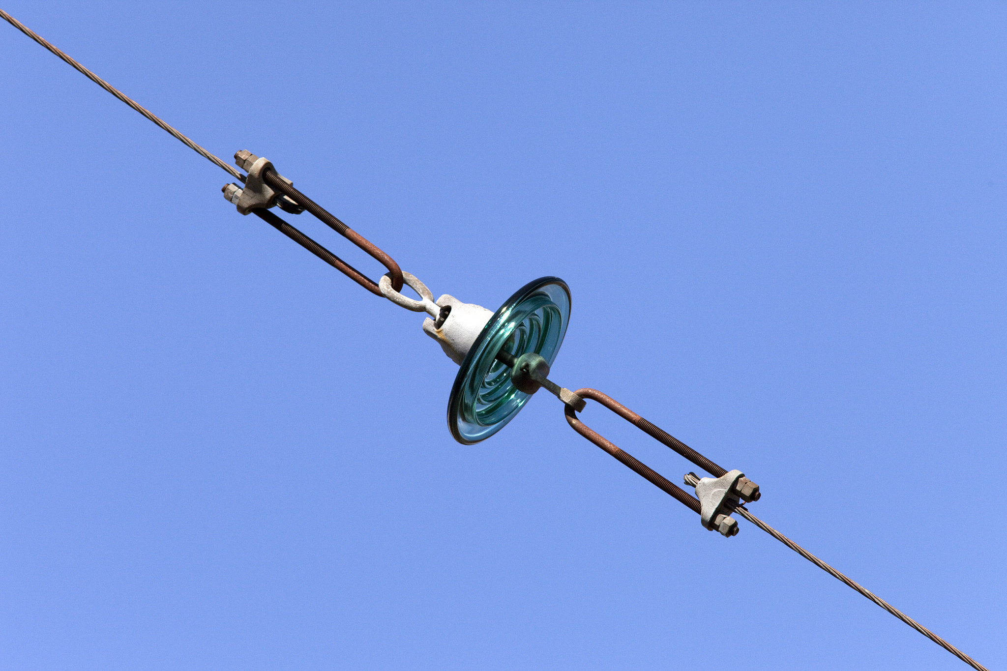 power line connection, close-up