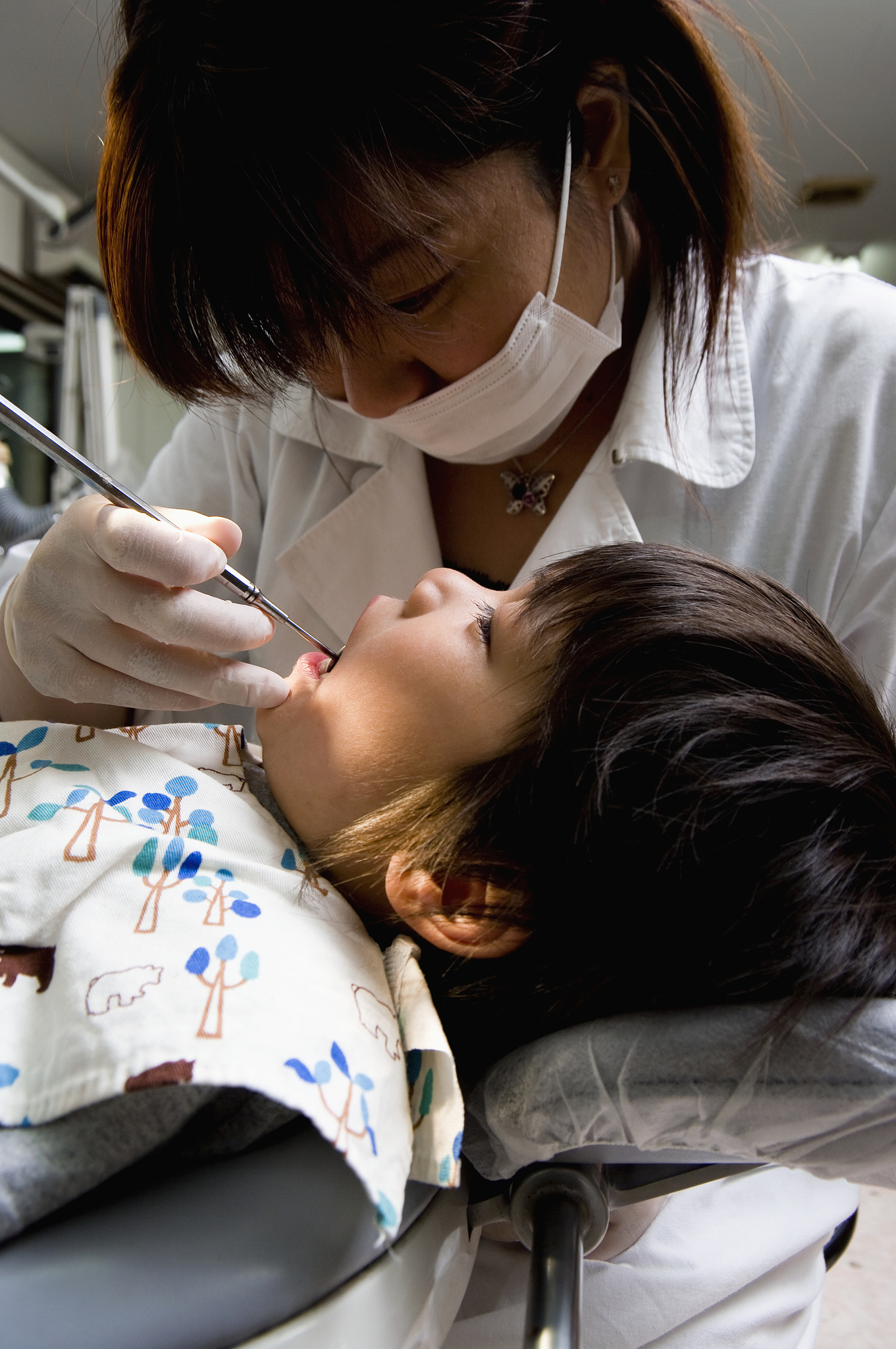 boy getting dental examination