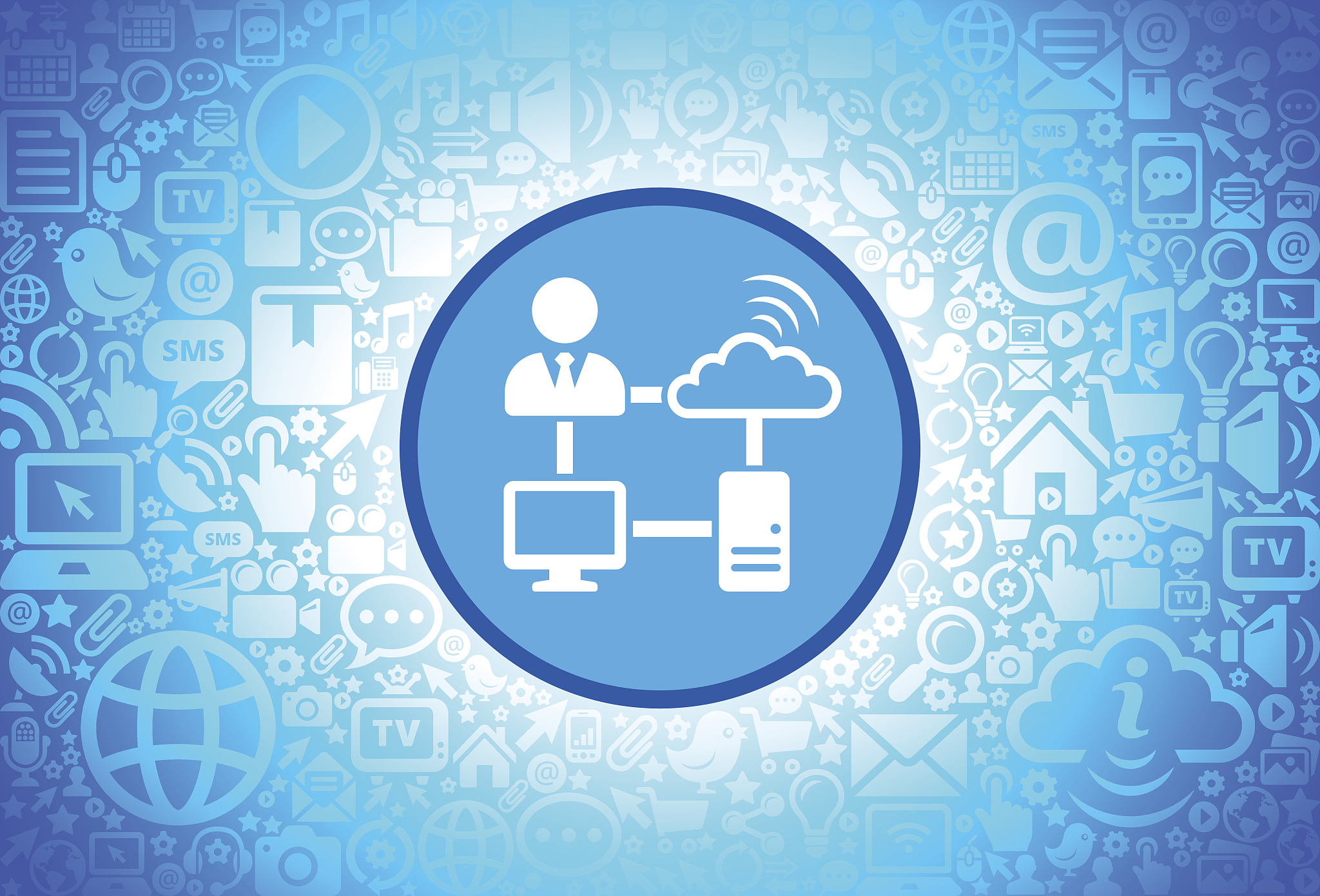 computer networking icon on internet technology background