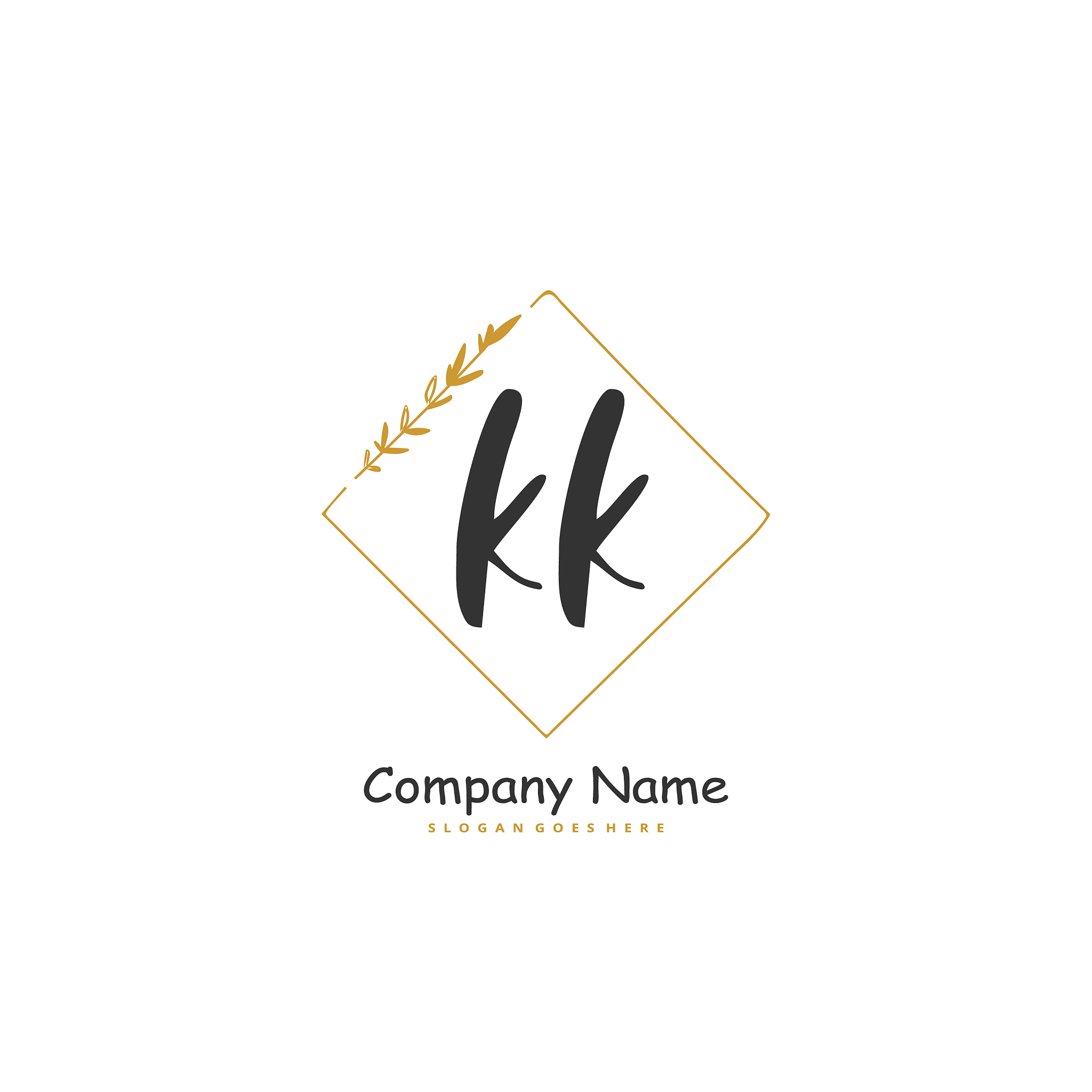 k kk initial handwriting and signature logo