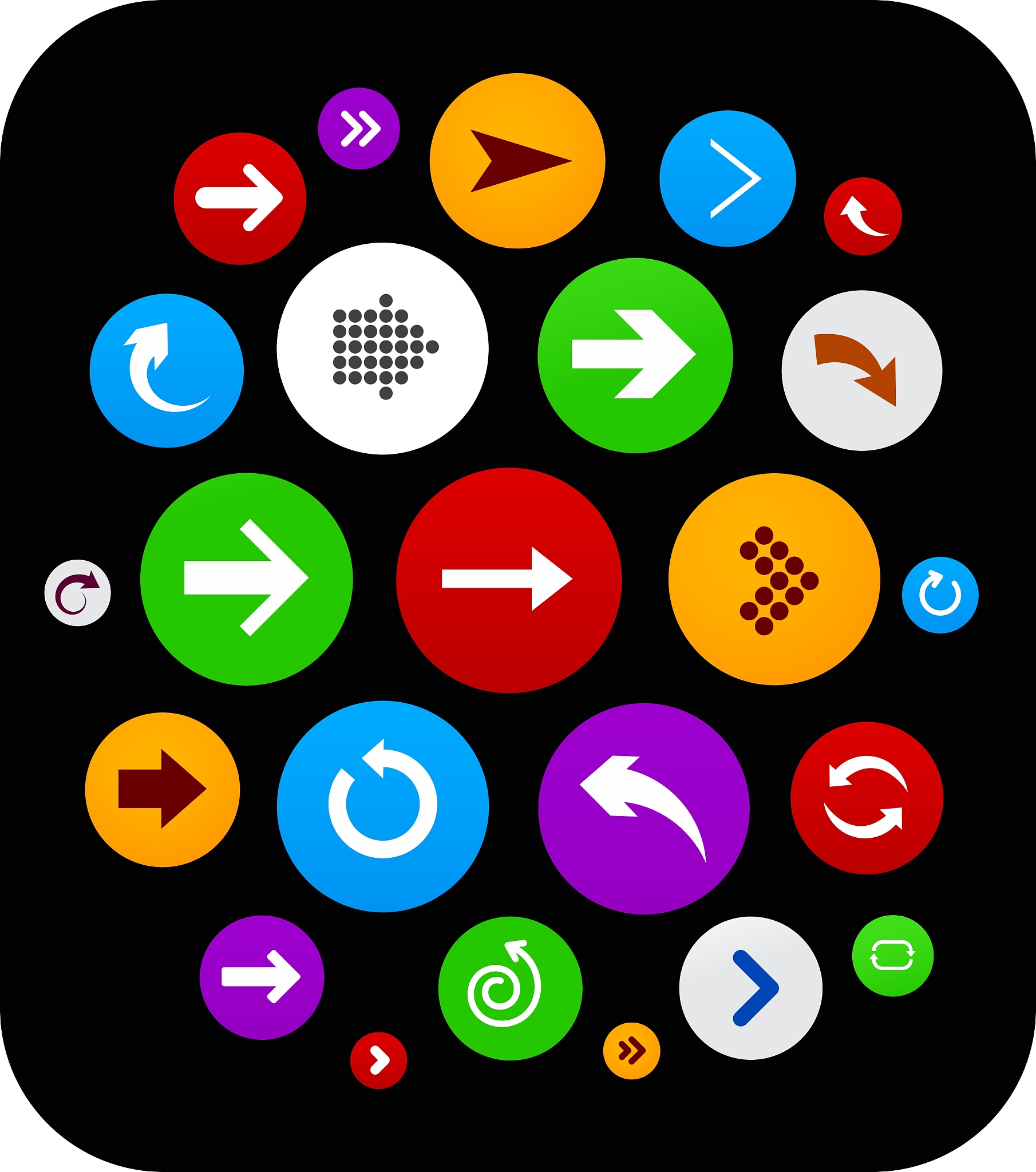 cloud set of round modern arrow icons