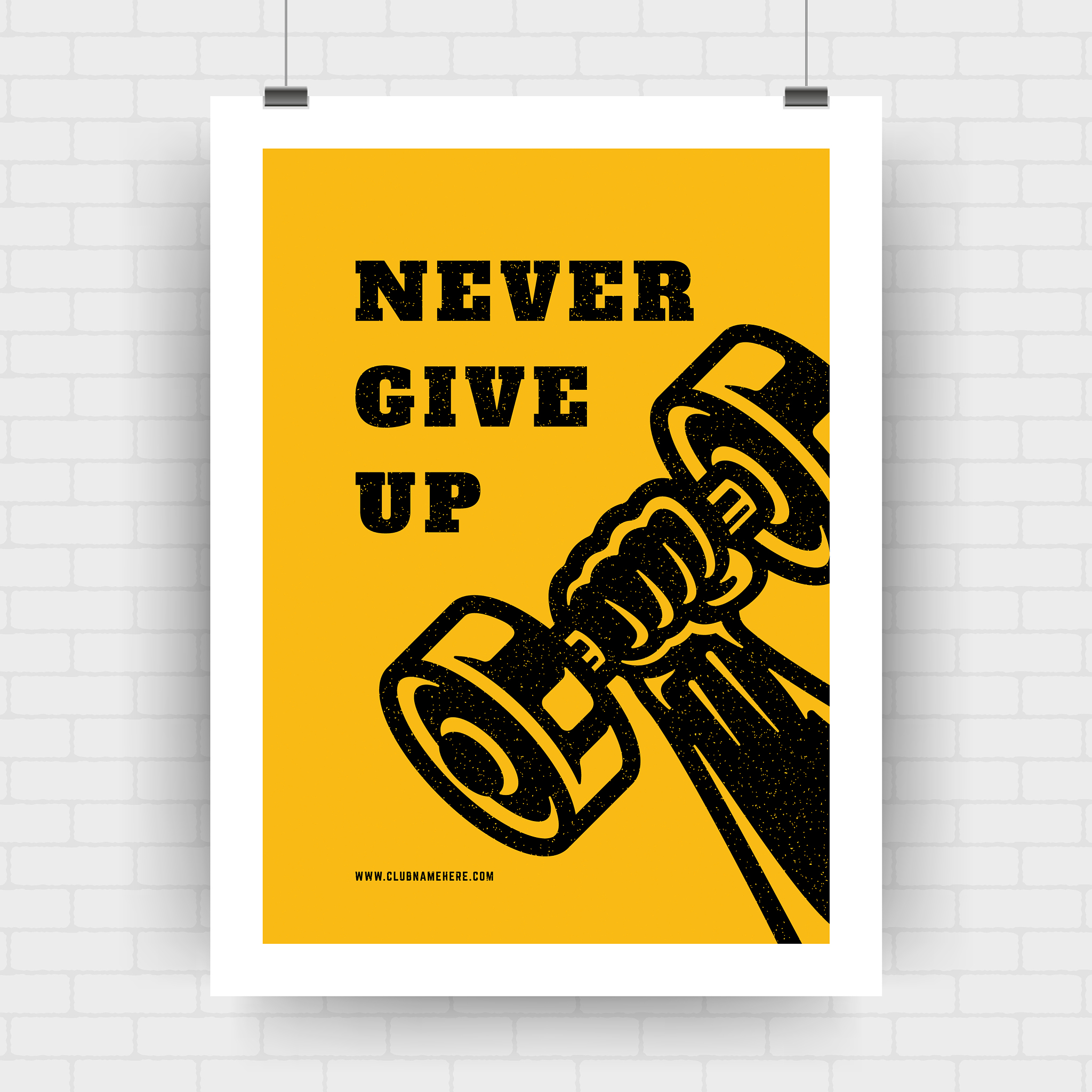 fitness motivation poster retro typographic quote