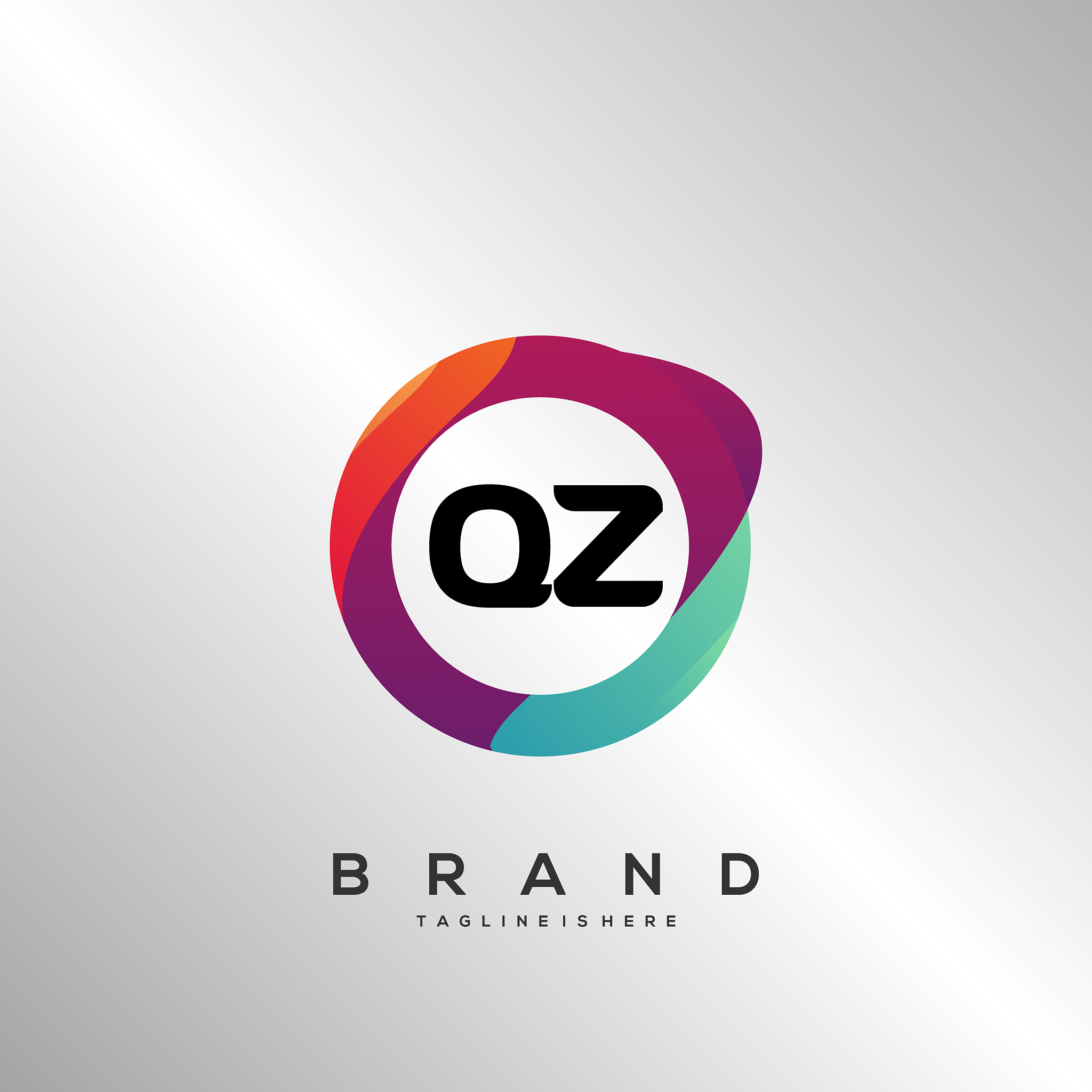 letter qz gradient color logo design