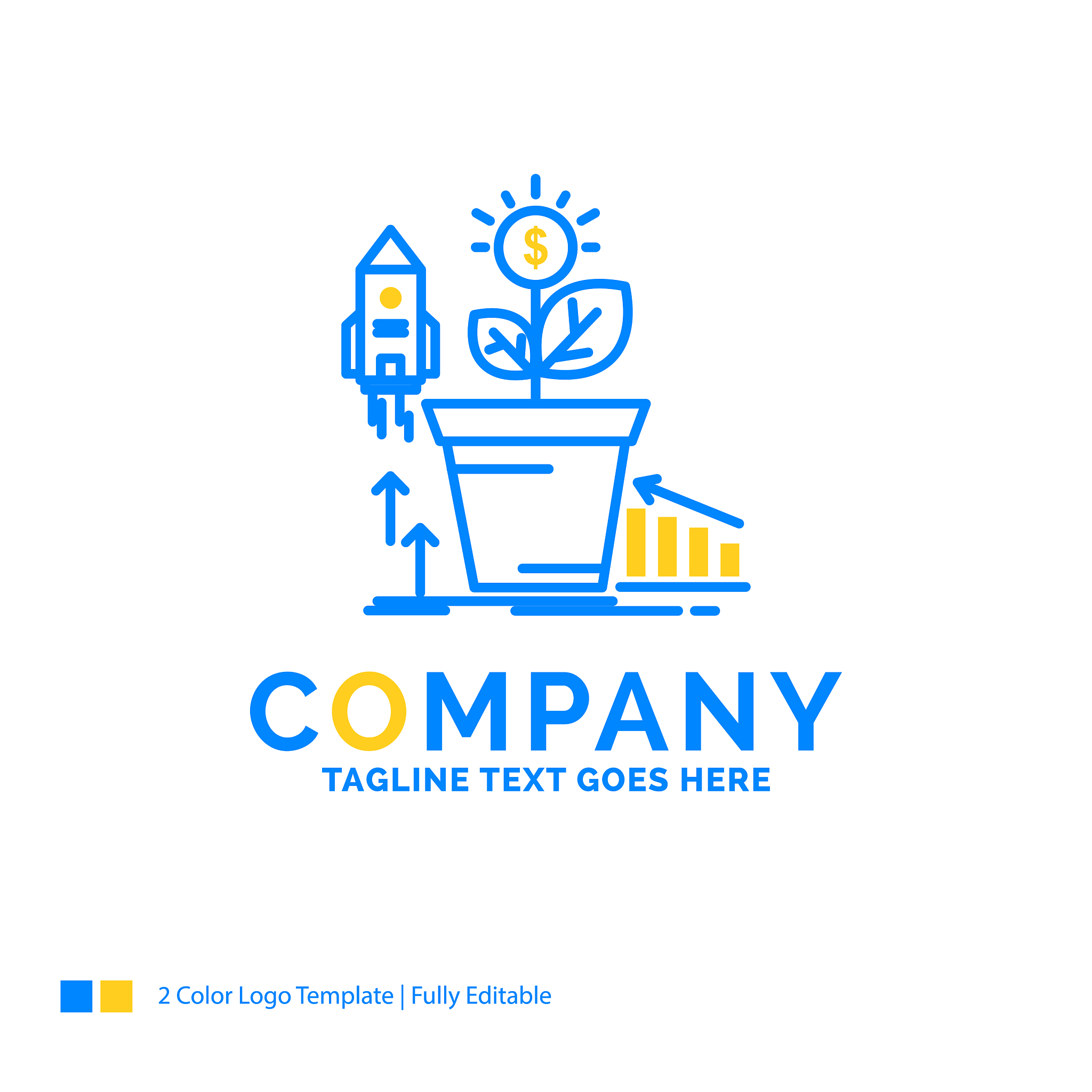 finance financial growth money profit blue yellow