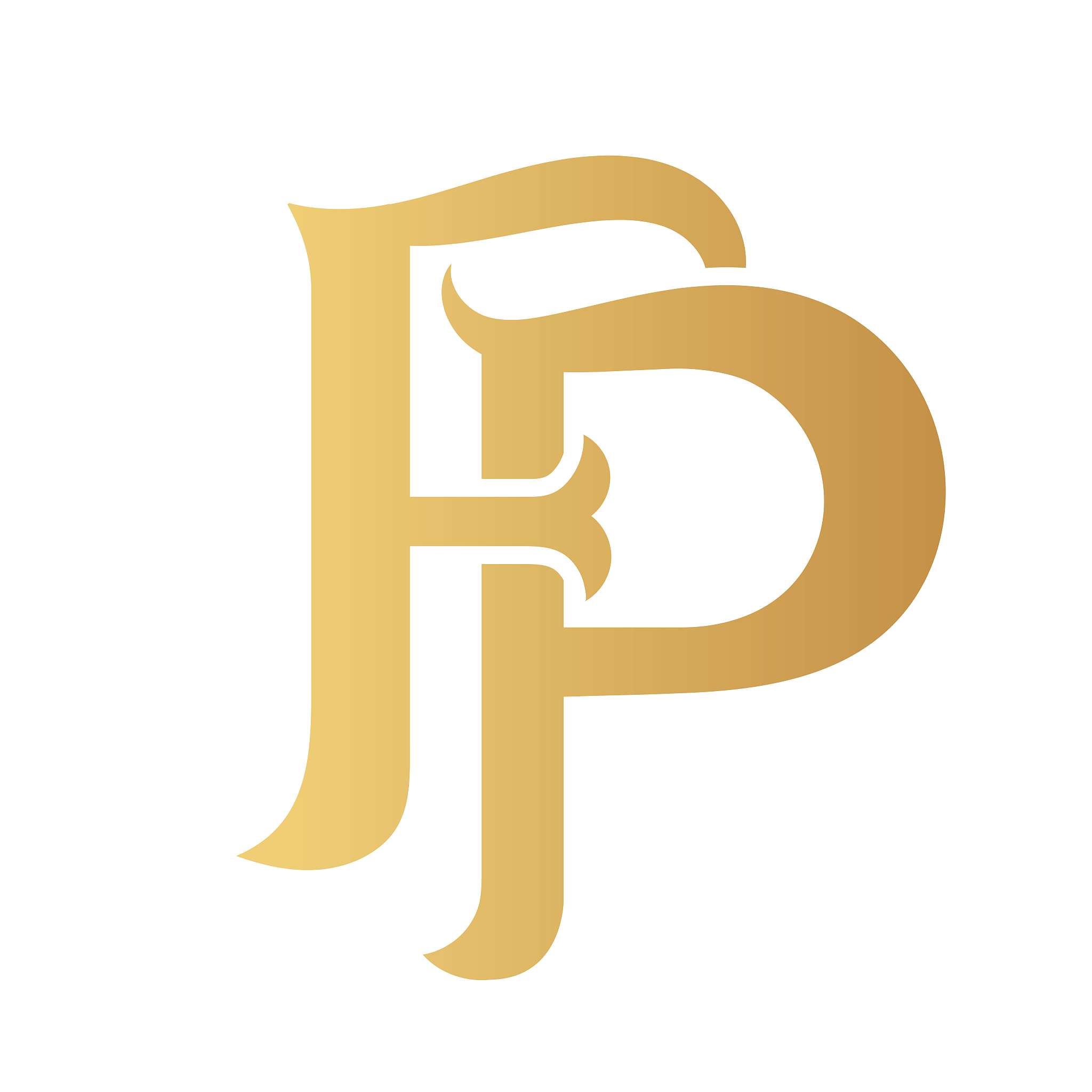 golden fp monogram.
