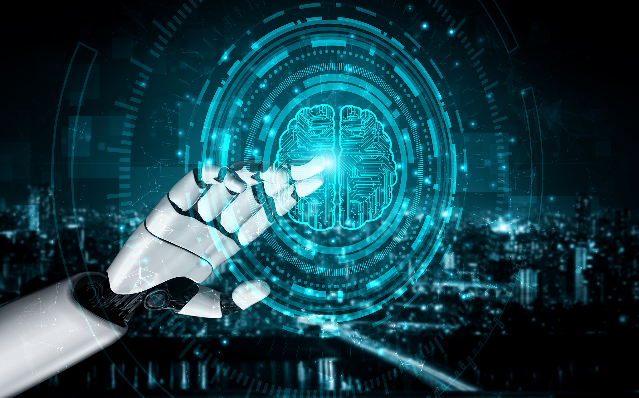 future artificial intelligence robot and cyborg.