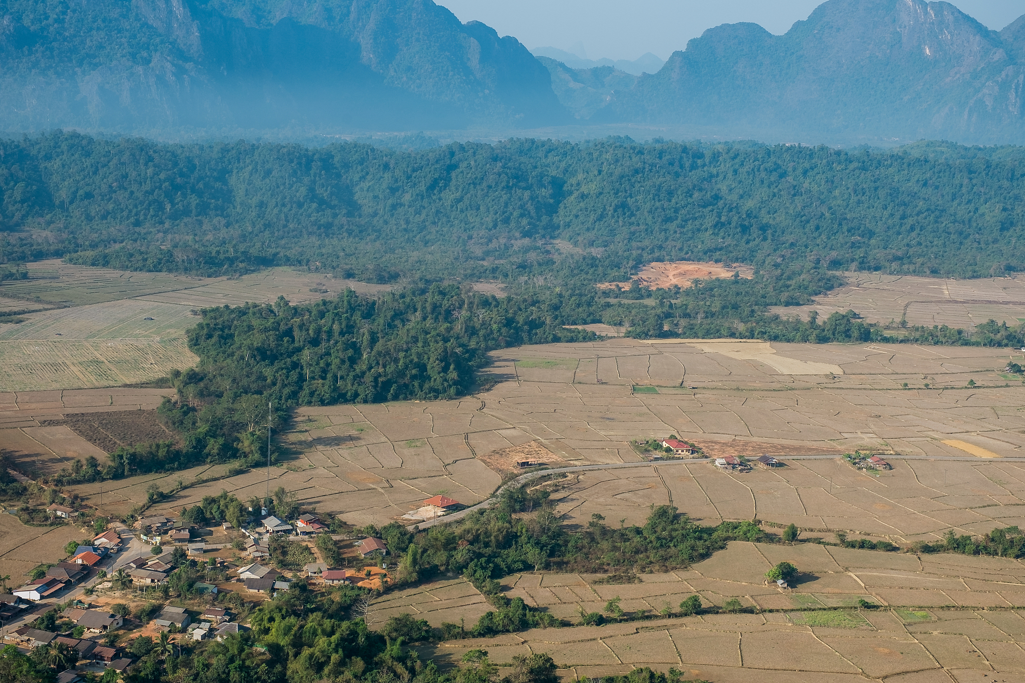 high angle view of field