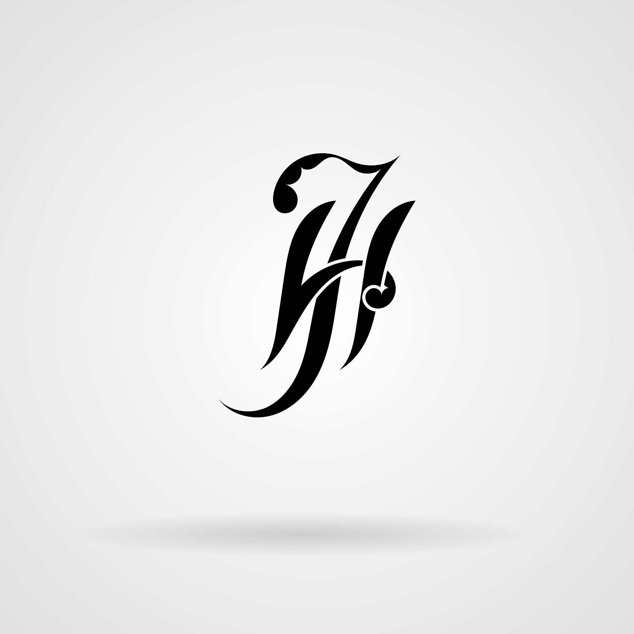 calligraphic monogram letters in the