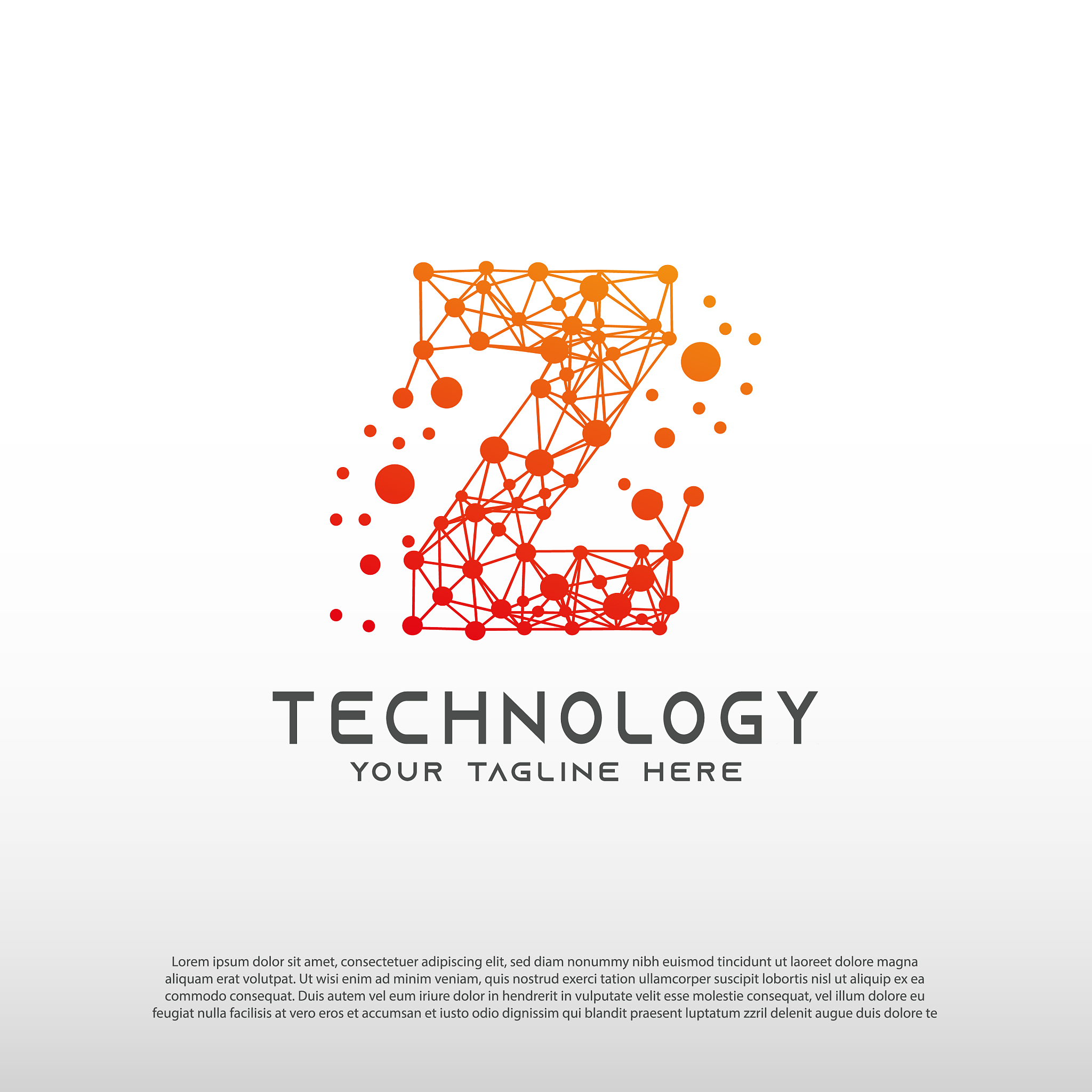 technology logo with initial z letter network