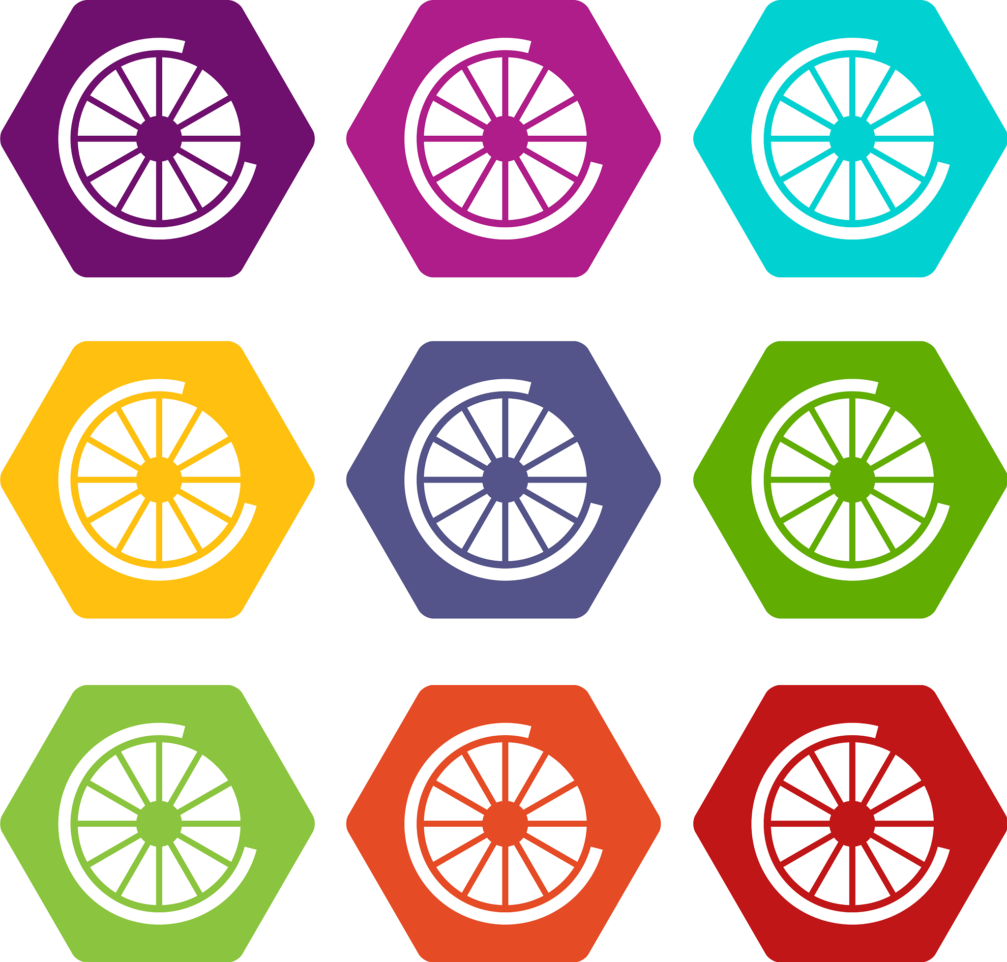 sign incomplete download icon set color hexahedron