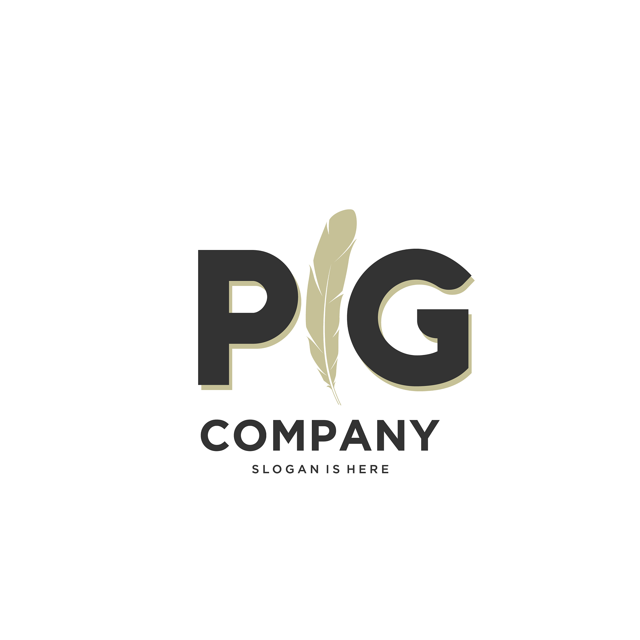 initial pg letter unique attractive creative