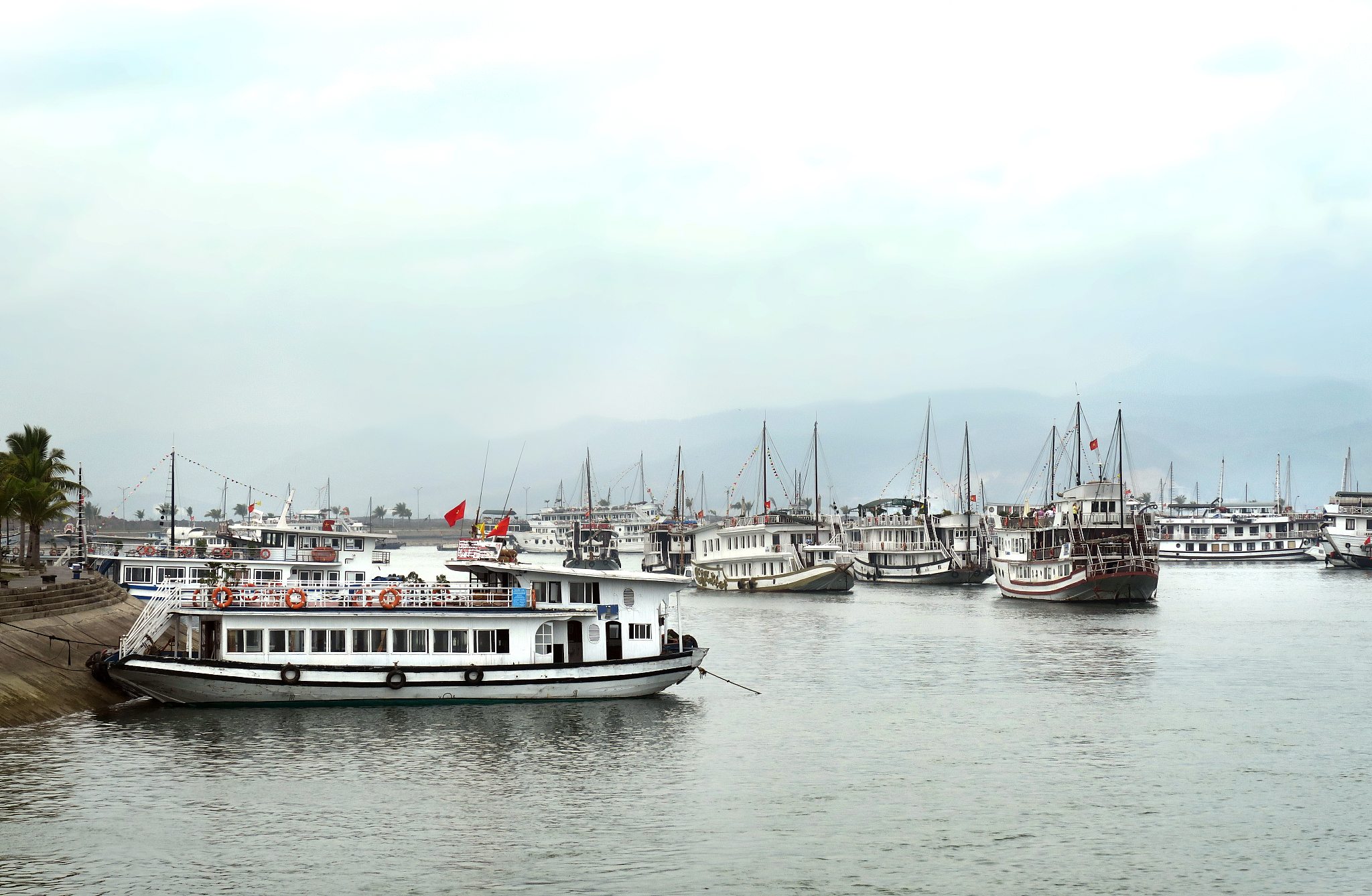tour boats, ha long bay, vietnam