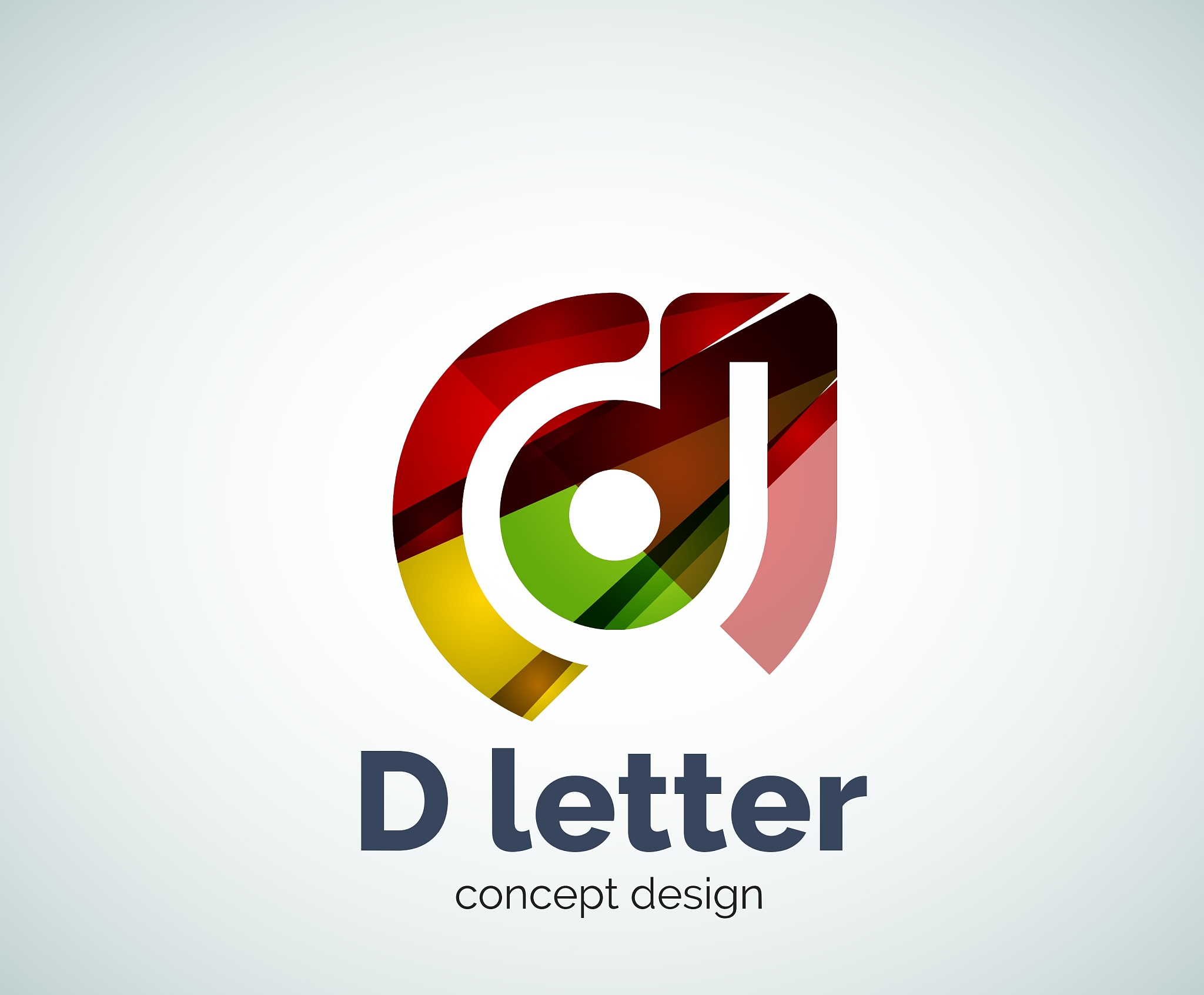 d letter concept logo template