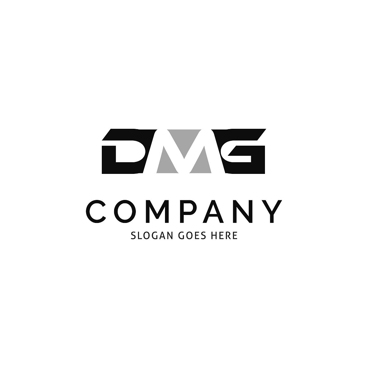 首字母dmg图标矢量符号设计模板元素