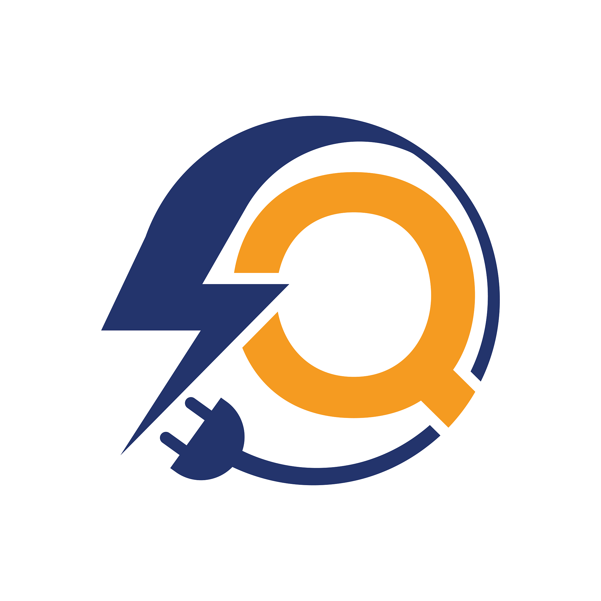 electricity logo template, lighting bolt sign symbol