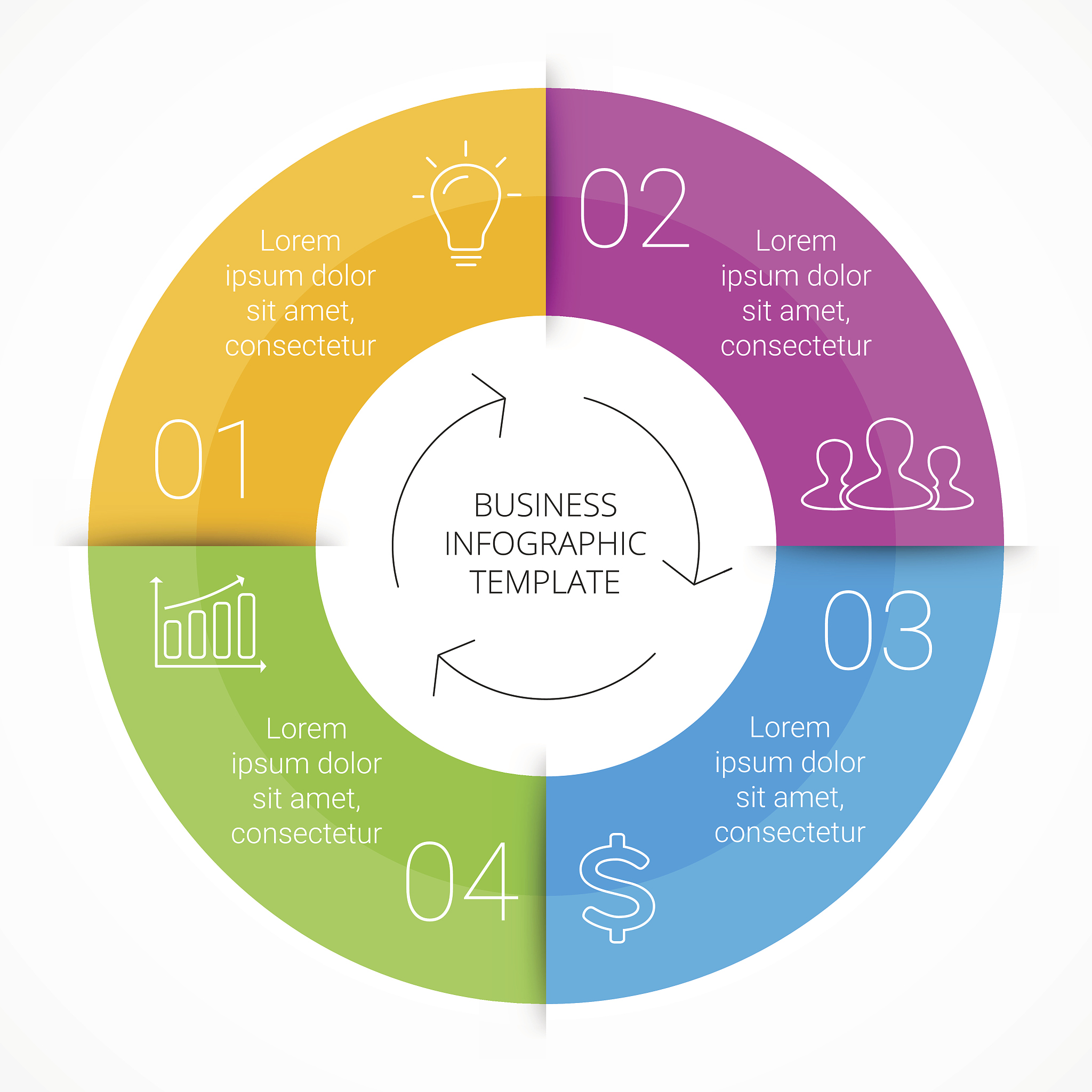 vector circle line infographic. template for cycle diagram, grap
