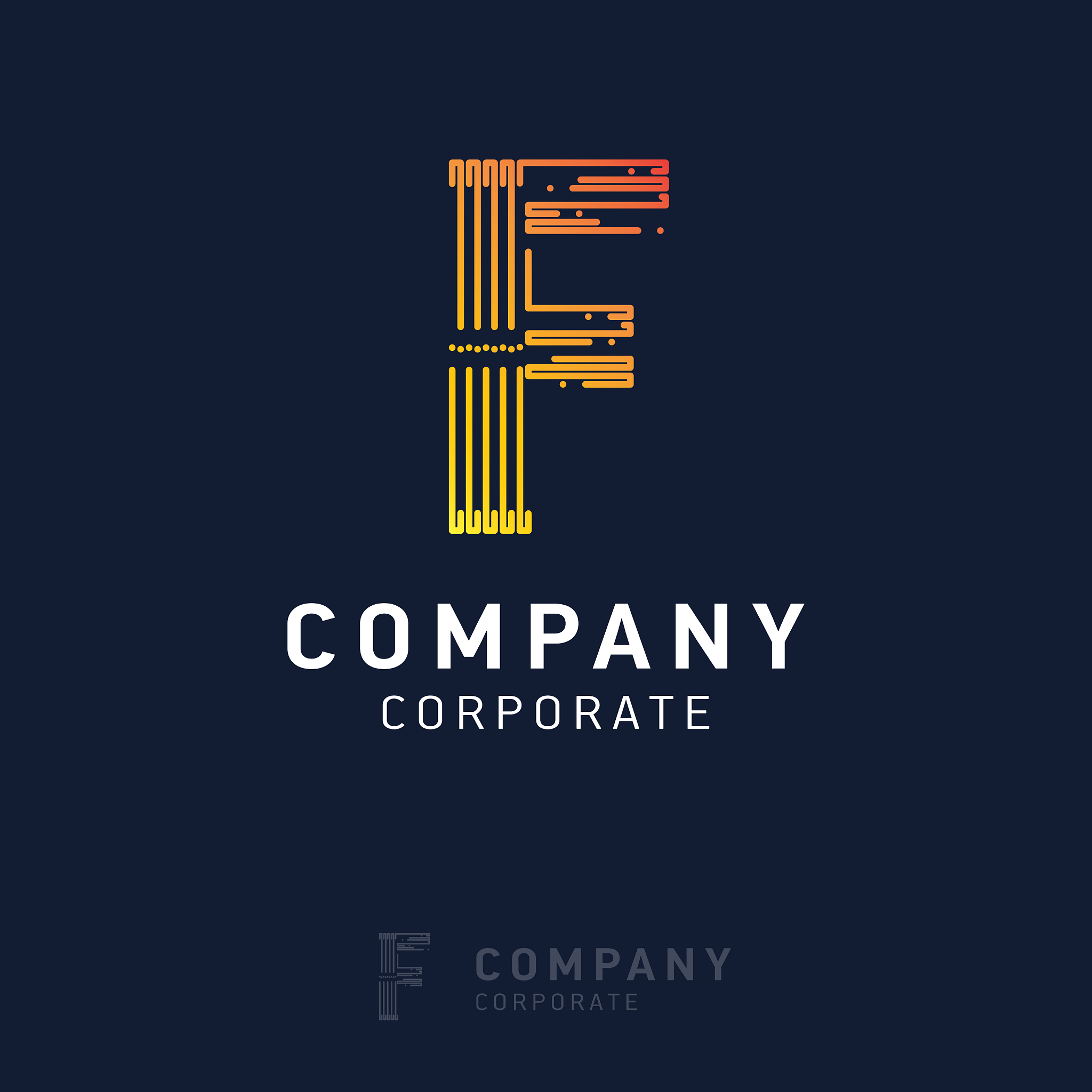 f company logo design with visiting card