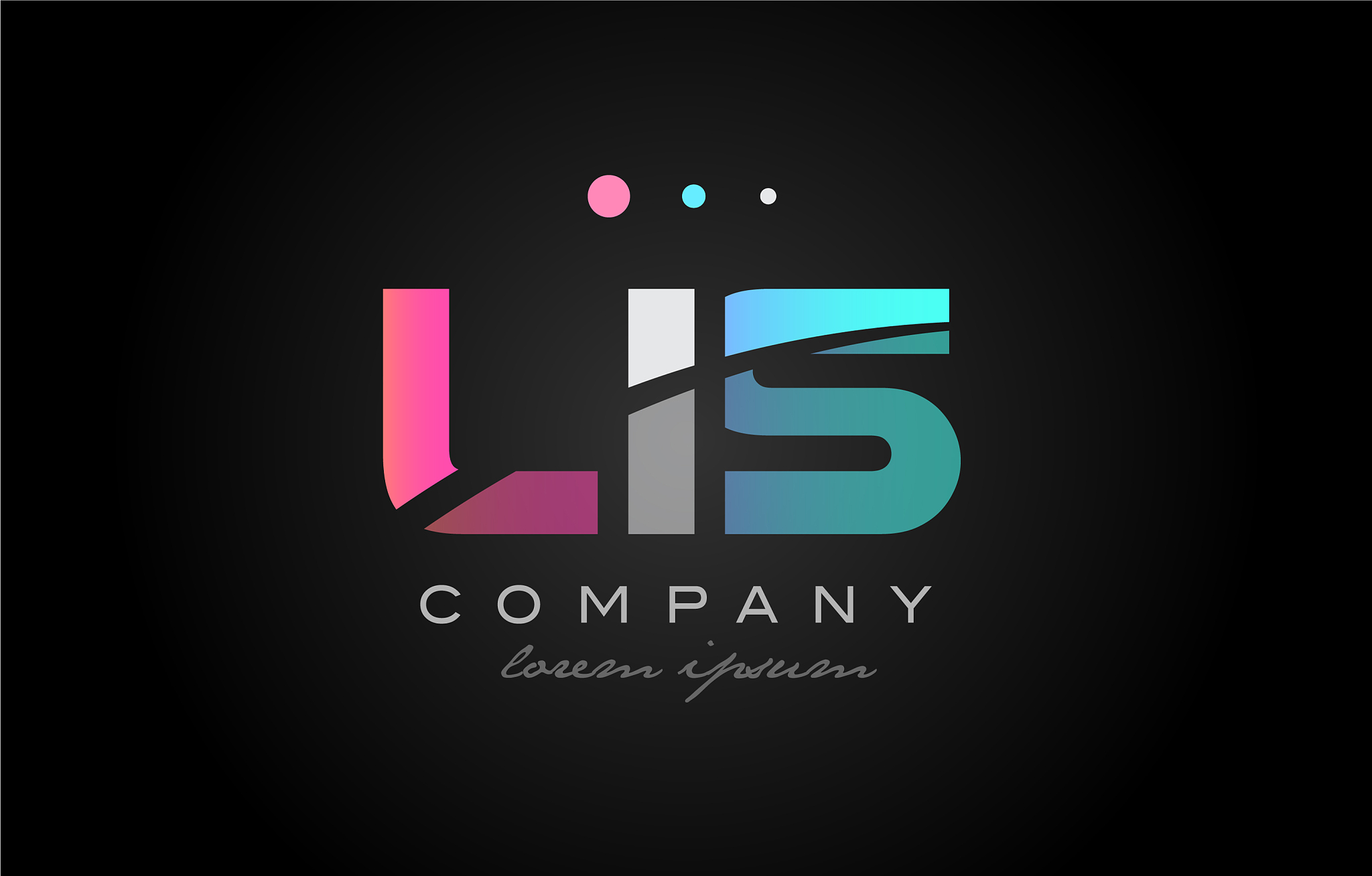 lis l i s three letter logo icon design