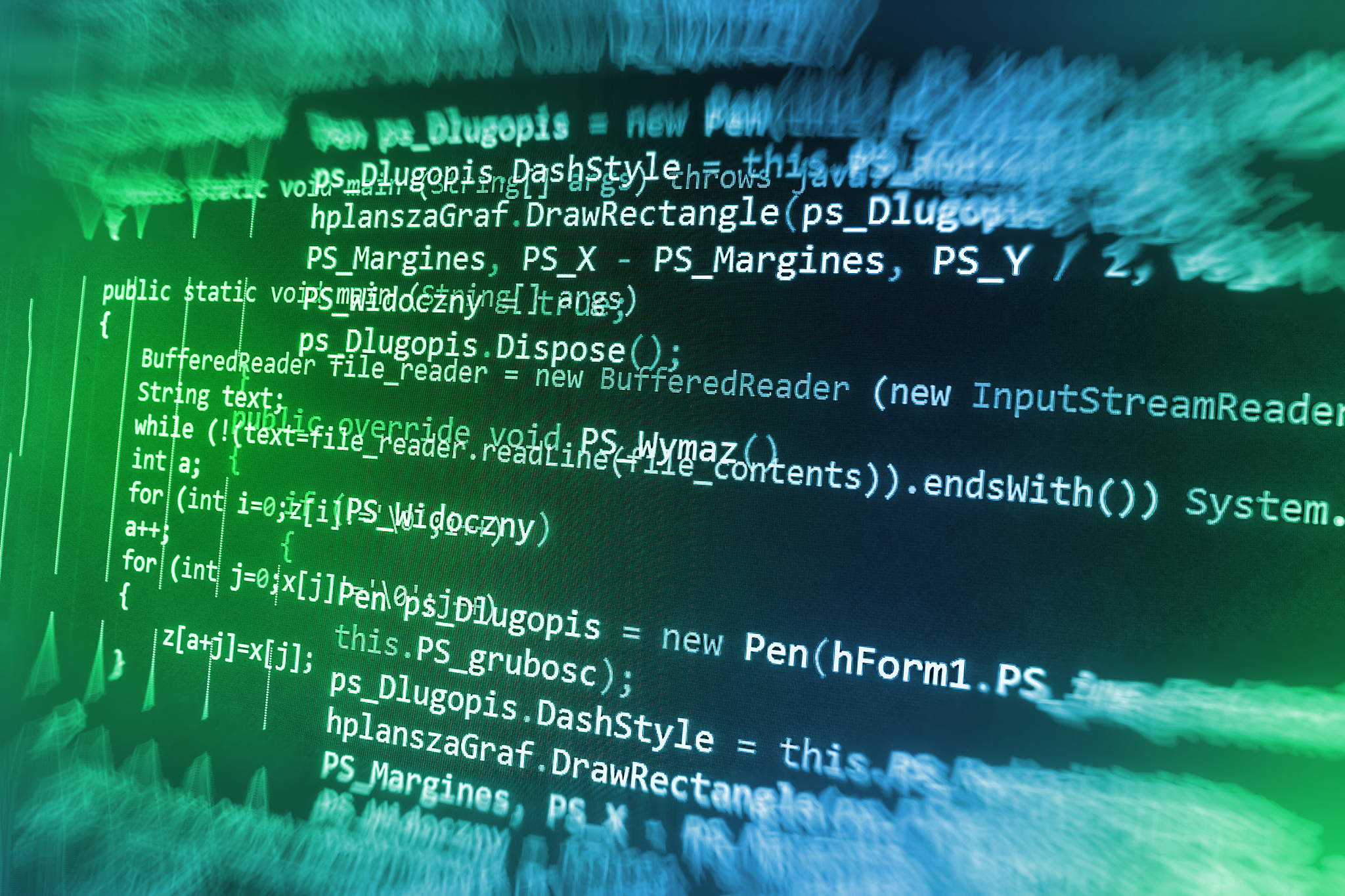 software developer programming code on computer