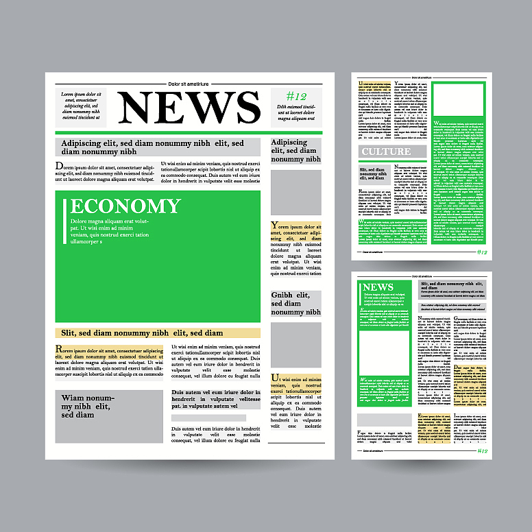newspaper design template financial
