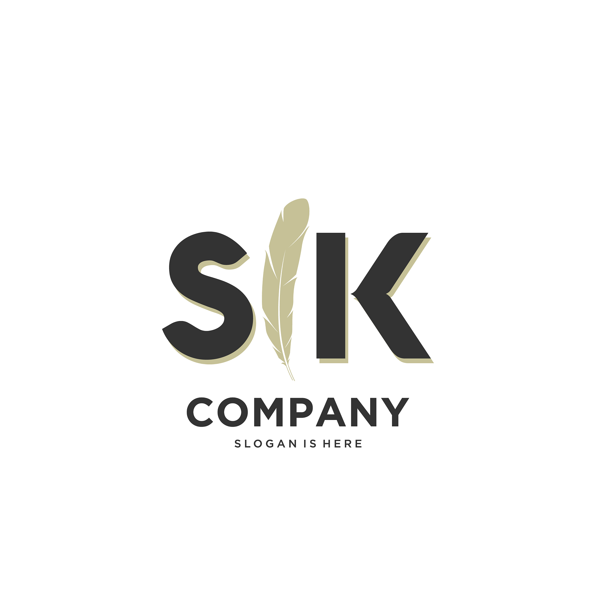 initial sk letter unique attractive creative