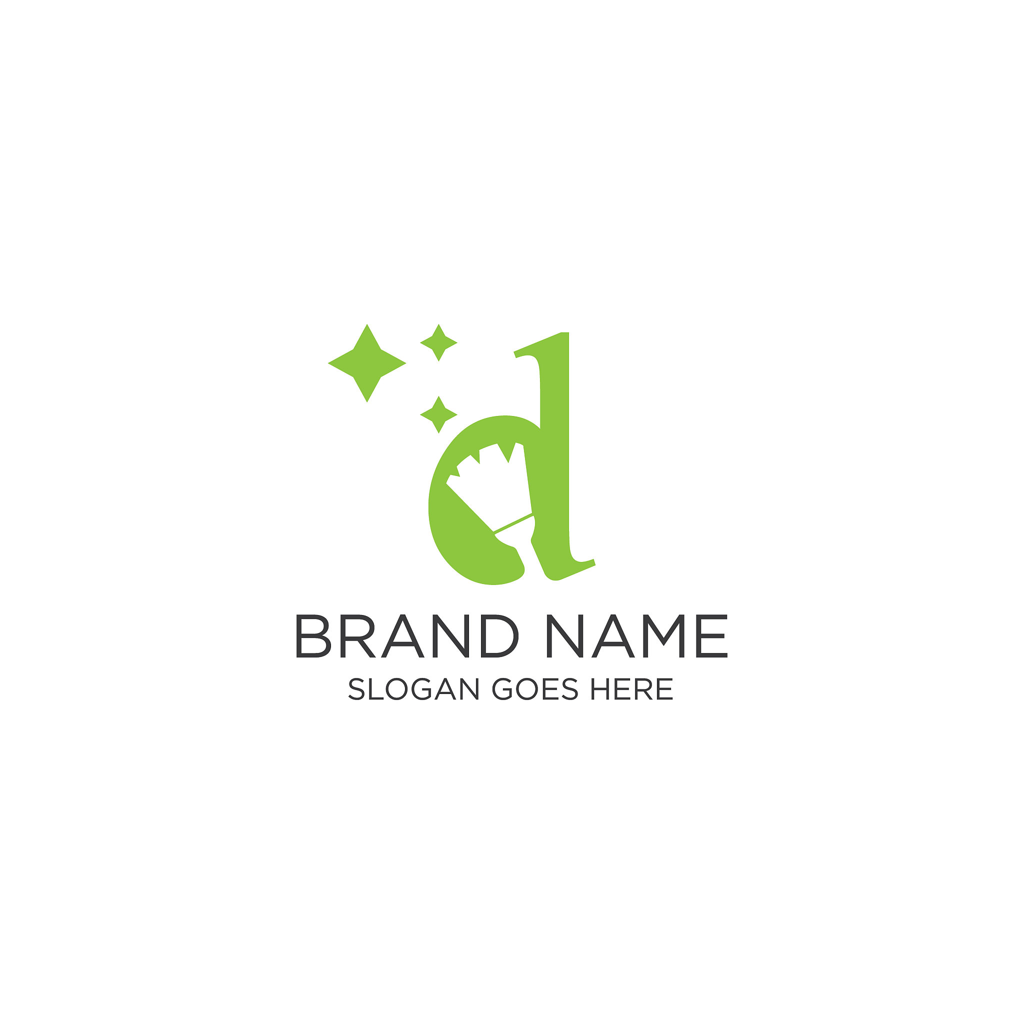 creative and modern d letter cleaning logo design template vecto