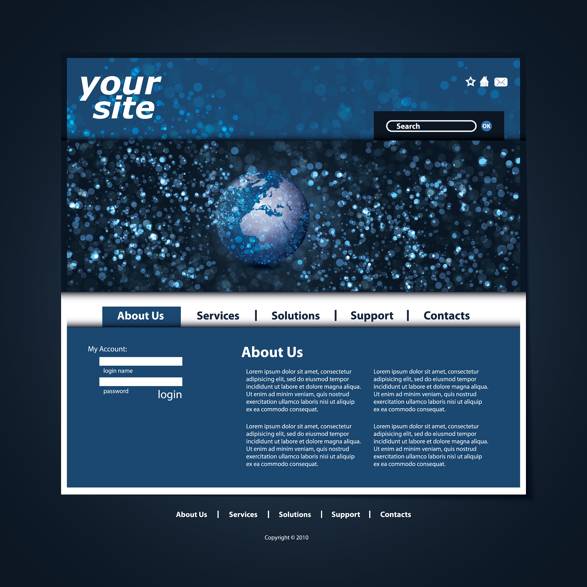 one page website template