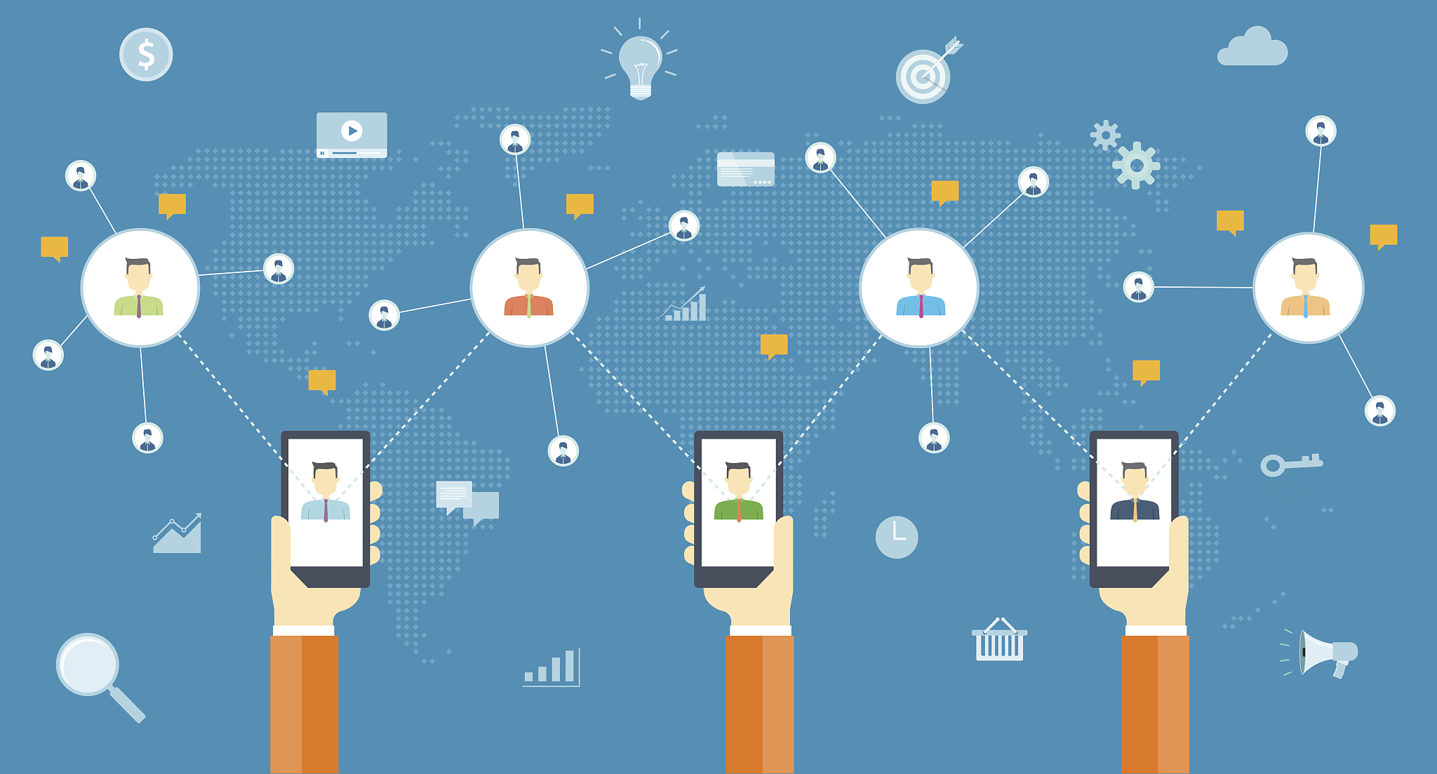 people business online connection . mobile online concept
