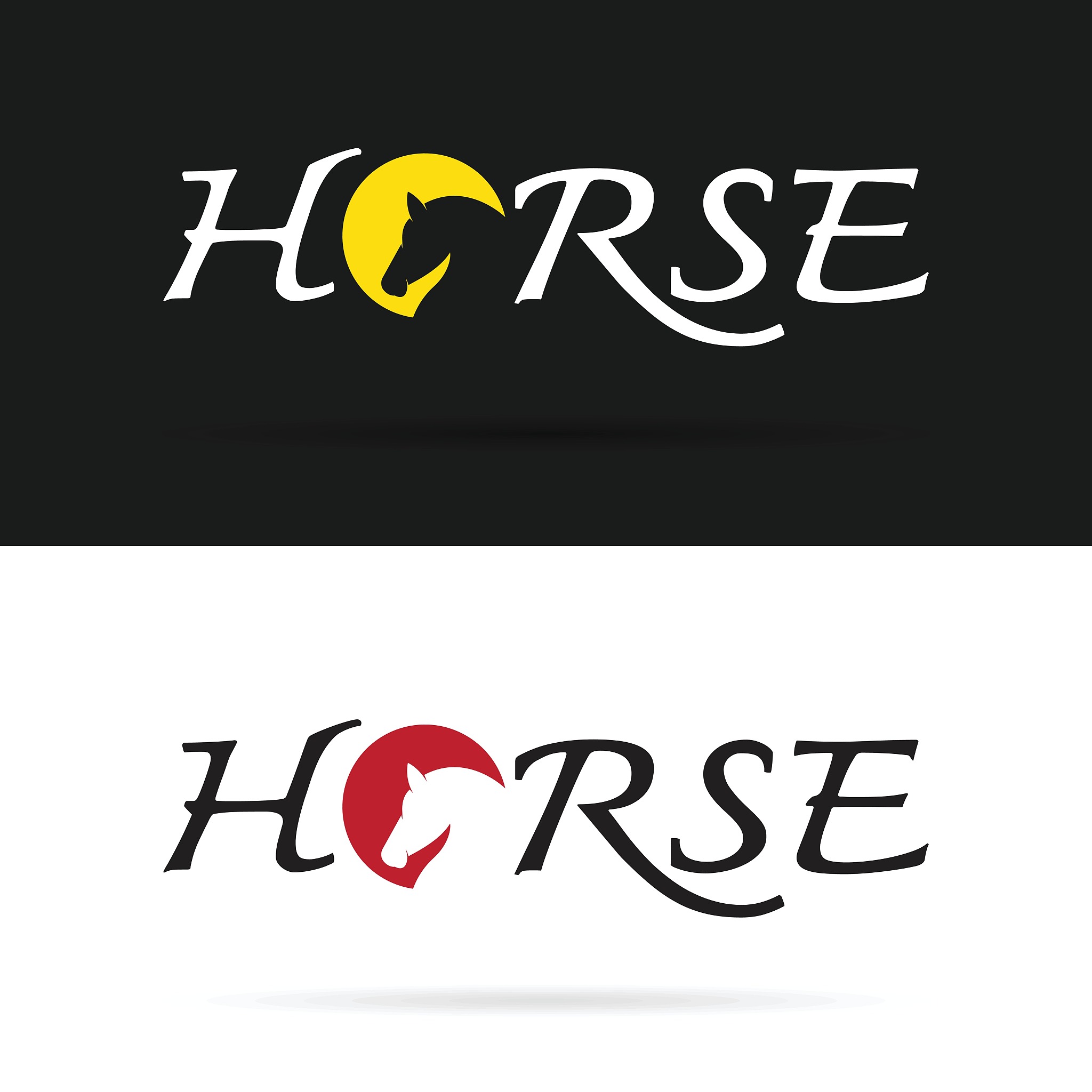vector design horse is text on a white background and black back