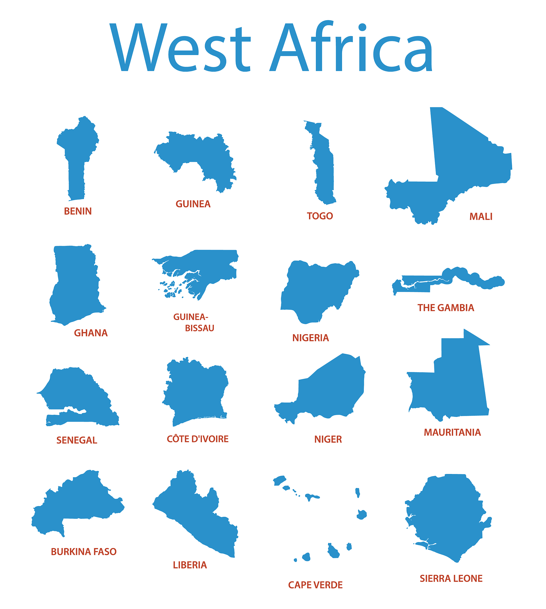 west africa - maps of territories