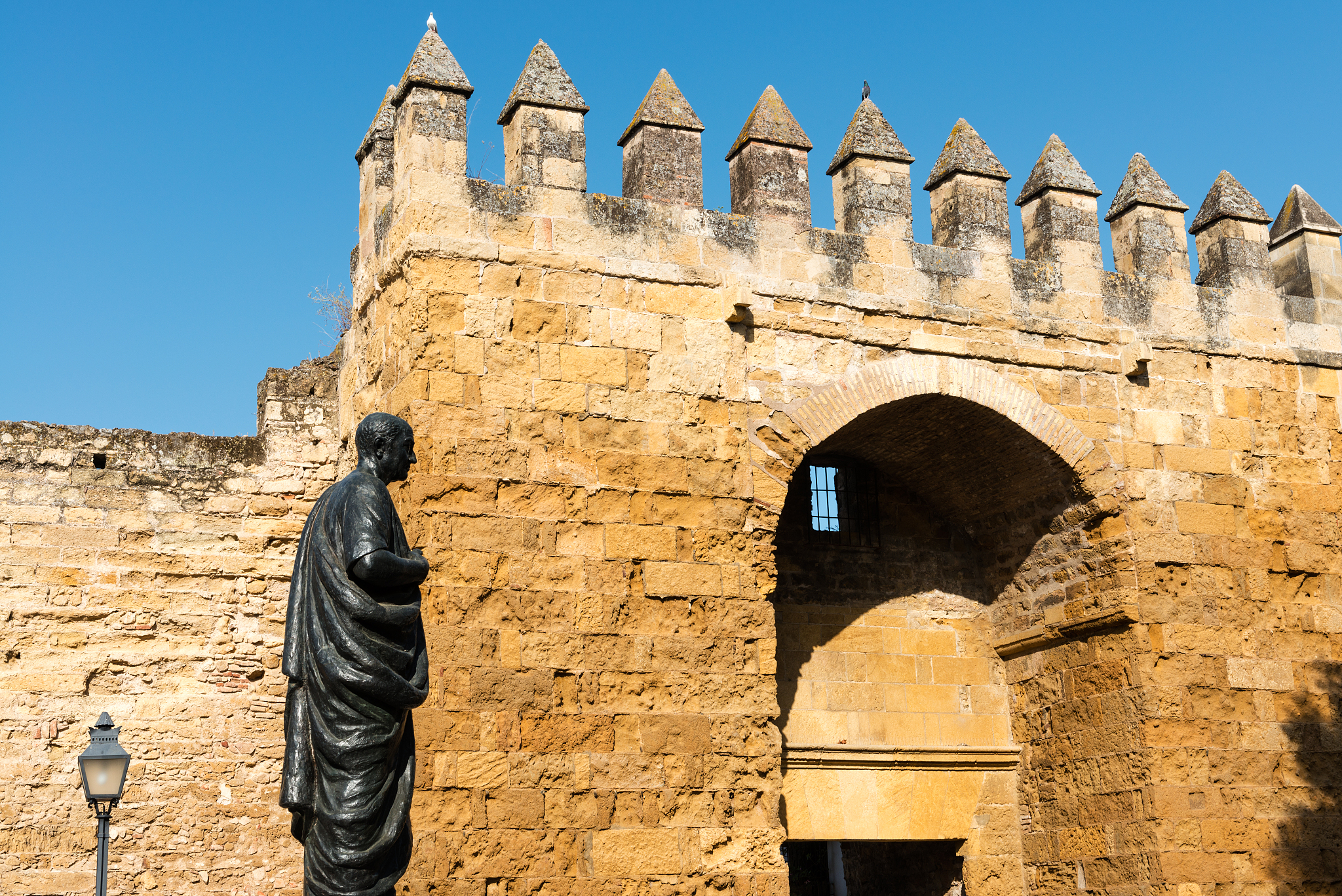 gate on the medieval wall of cordoba, spain