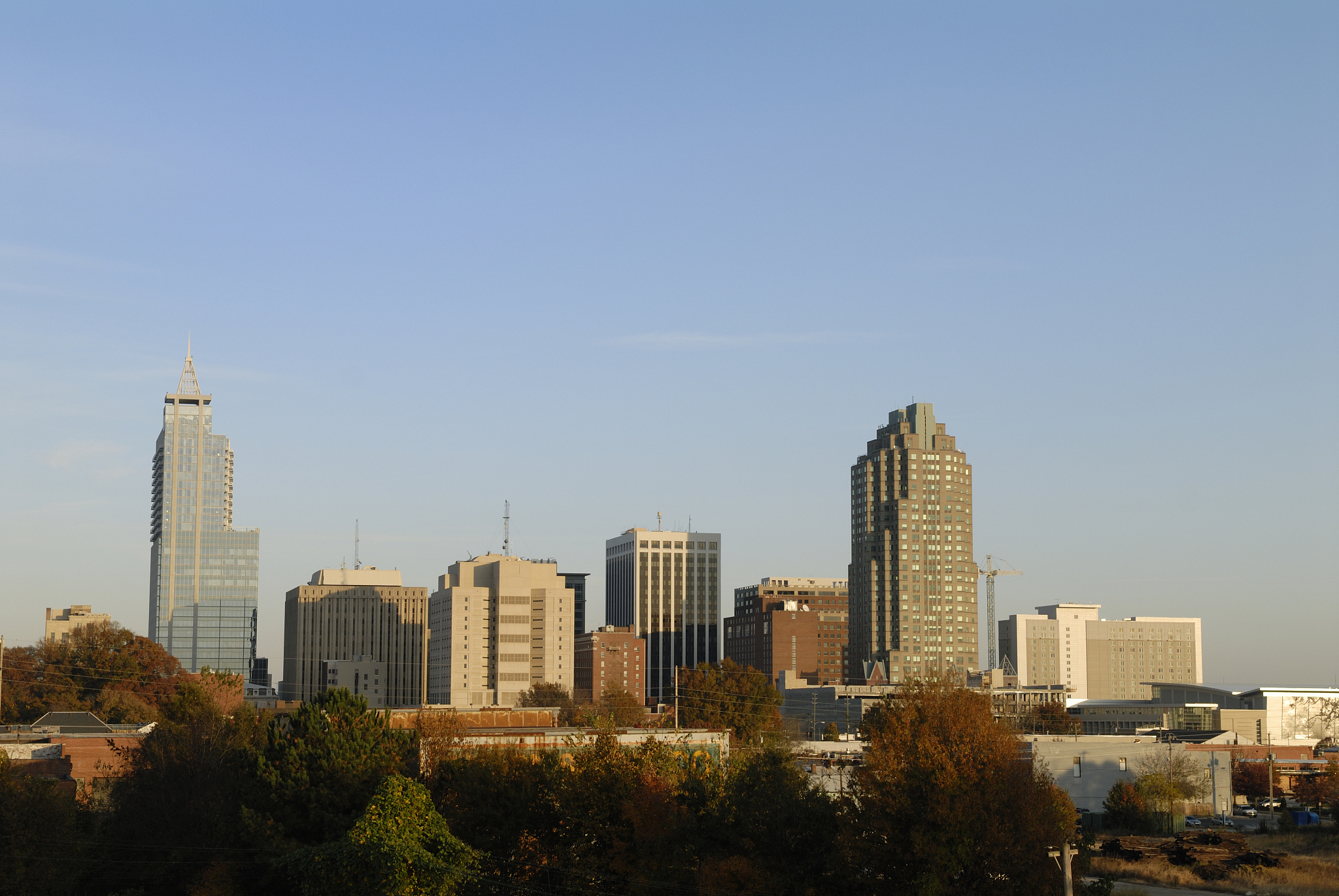 raleigh, north carolina downtown skyline in late afternoon