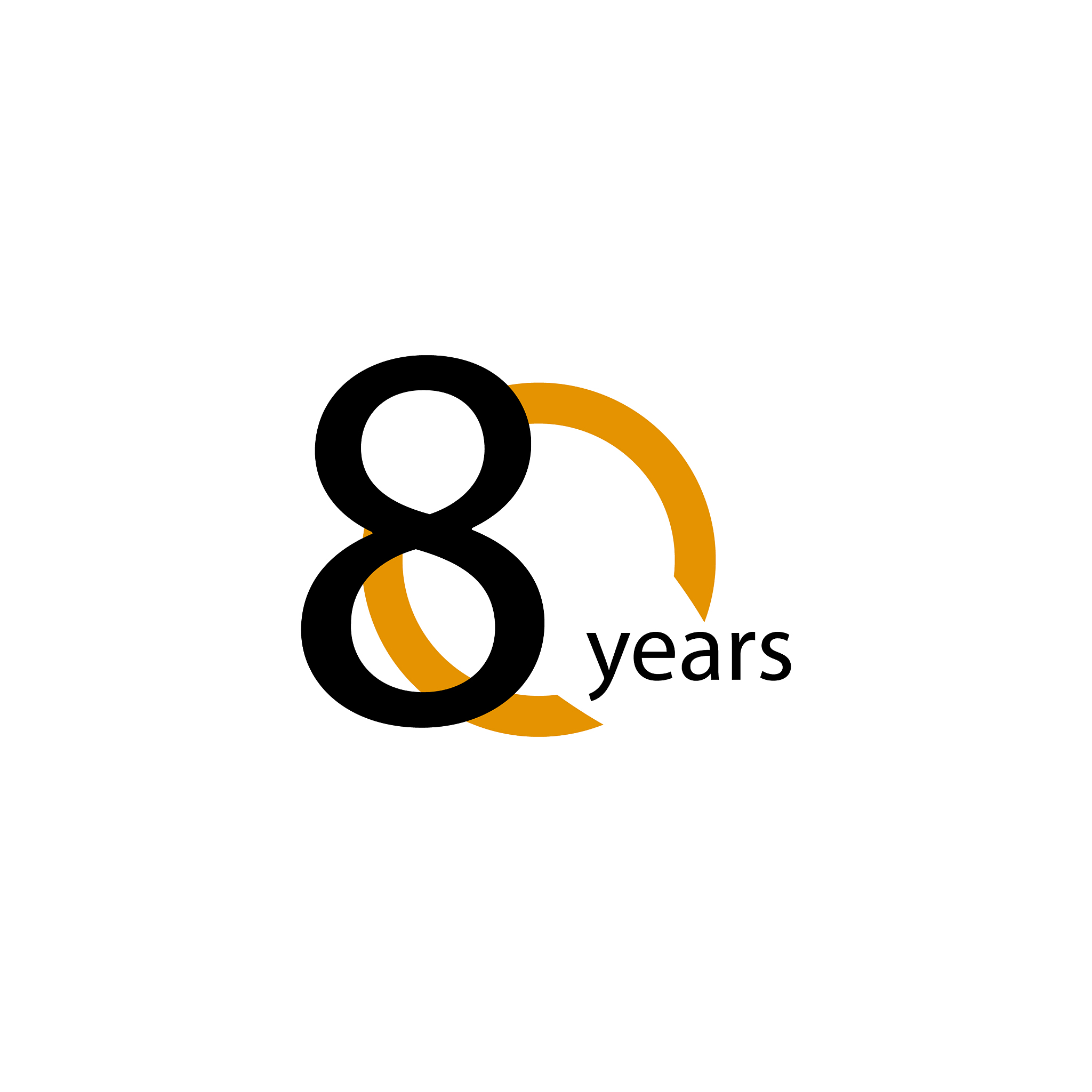80 years anniversary half circle template design