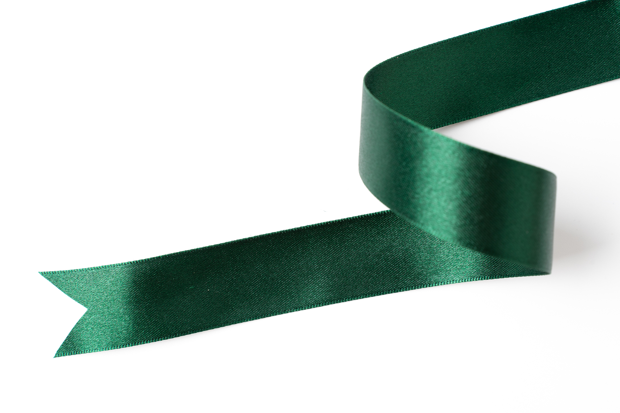 green banners ribbons label on white background