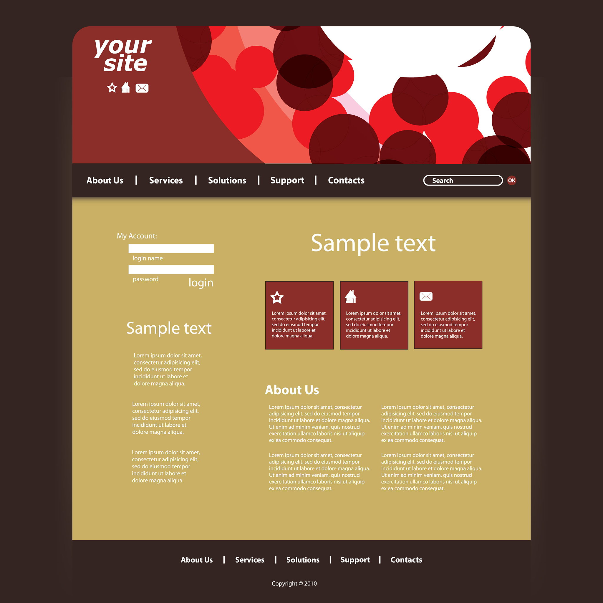 one page website template