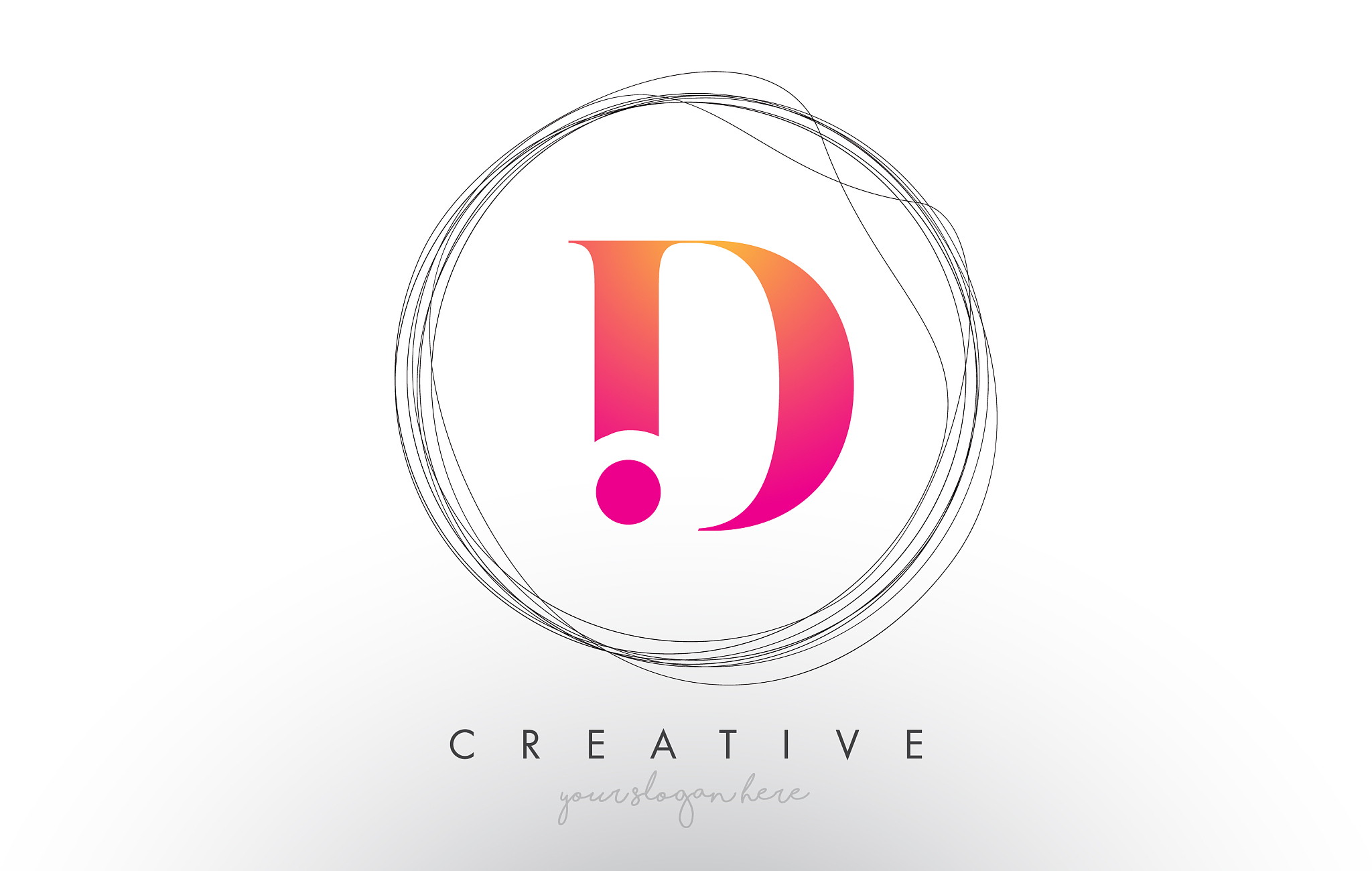artistic d letter logo design with creative