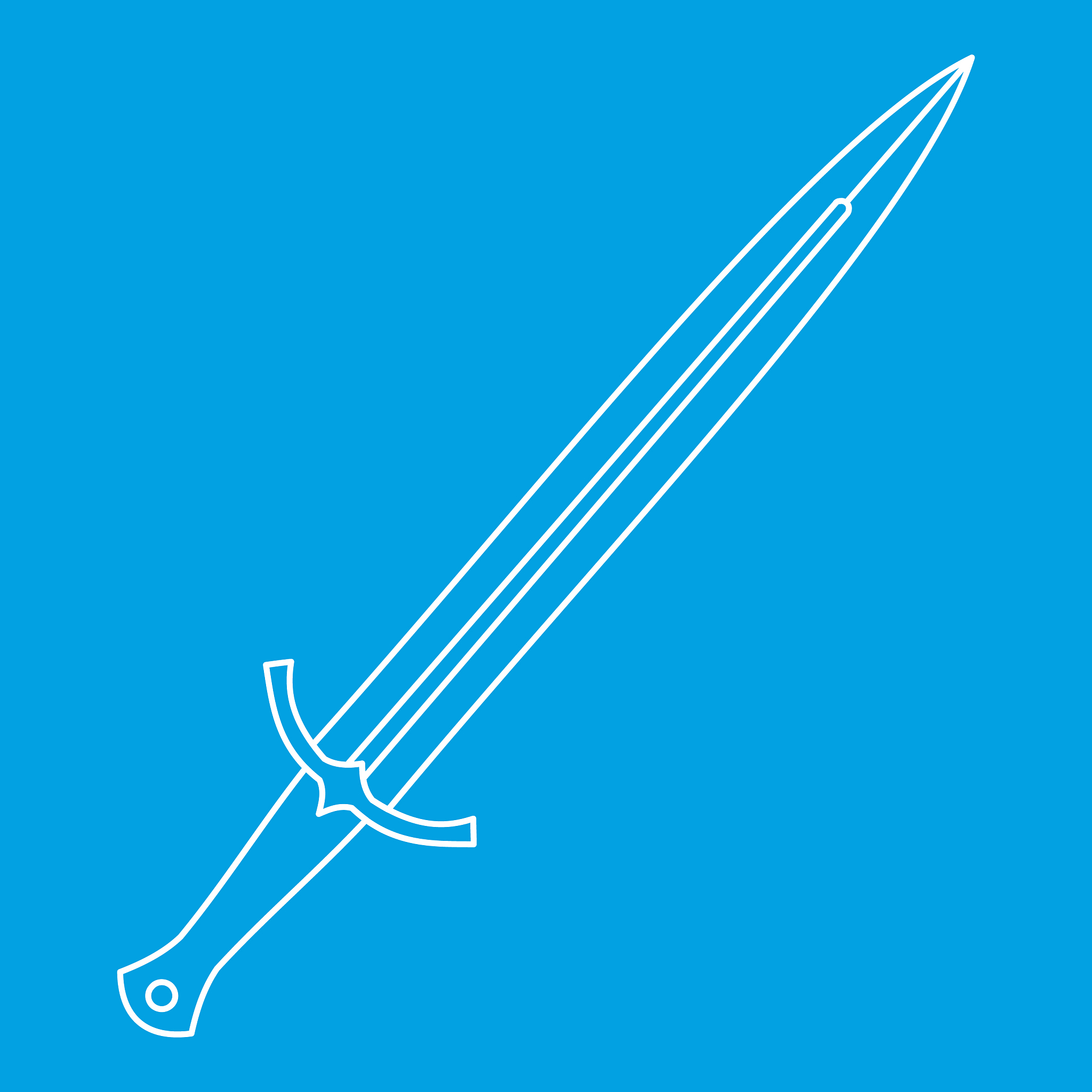 long sword icon outline style