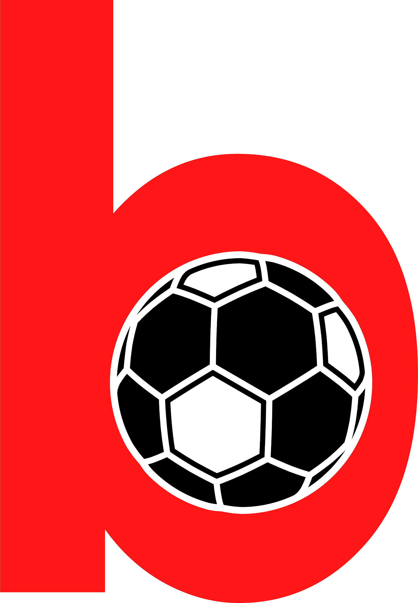 b letter logo football ball logo design