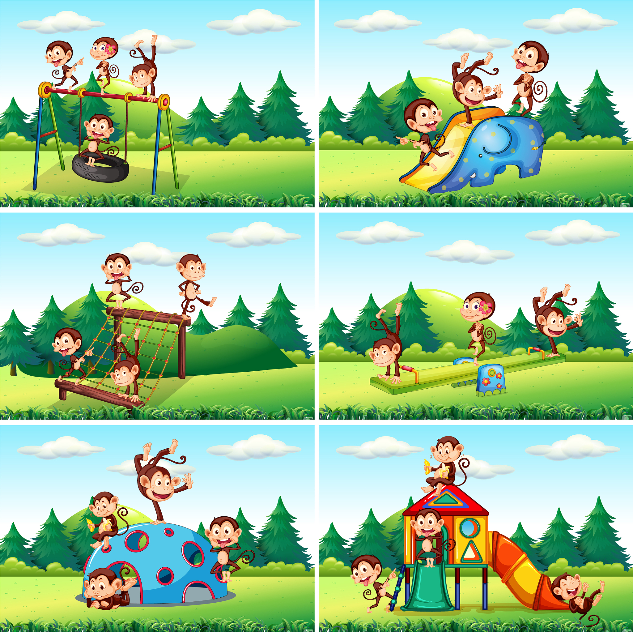 幼儿看图说故事：小明和小华的秋千之乐