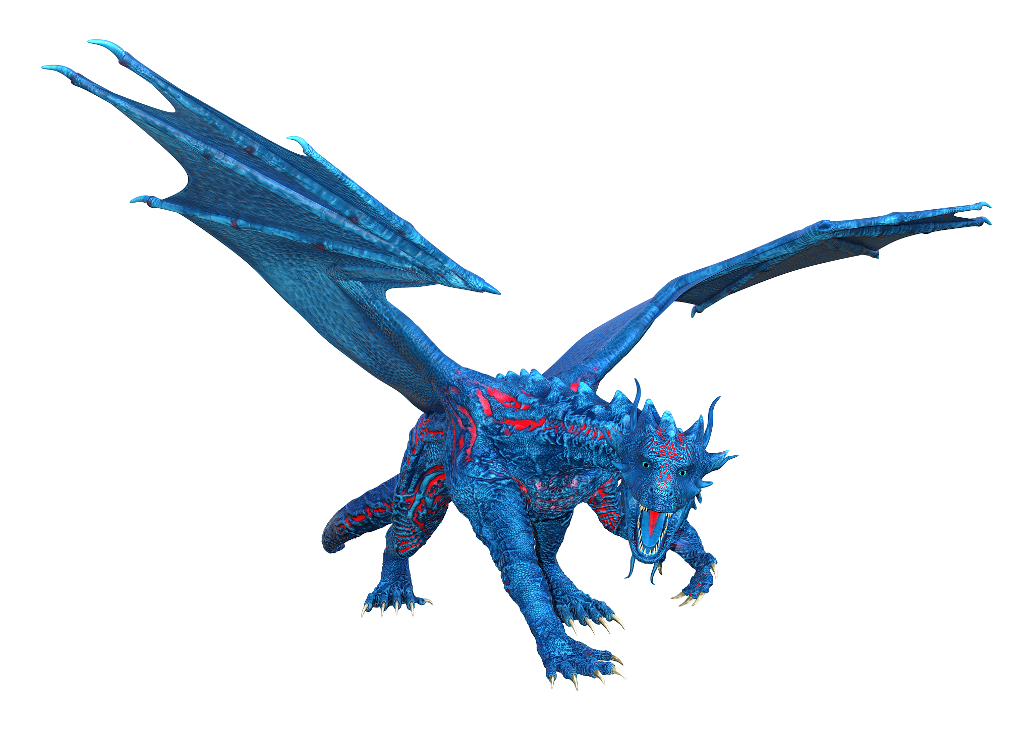 3d illustration fantasy dragon on white