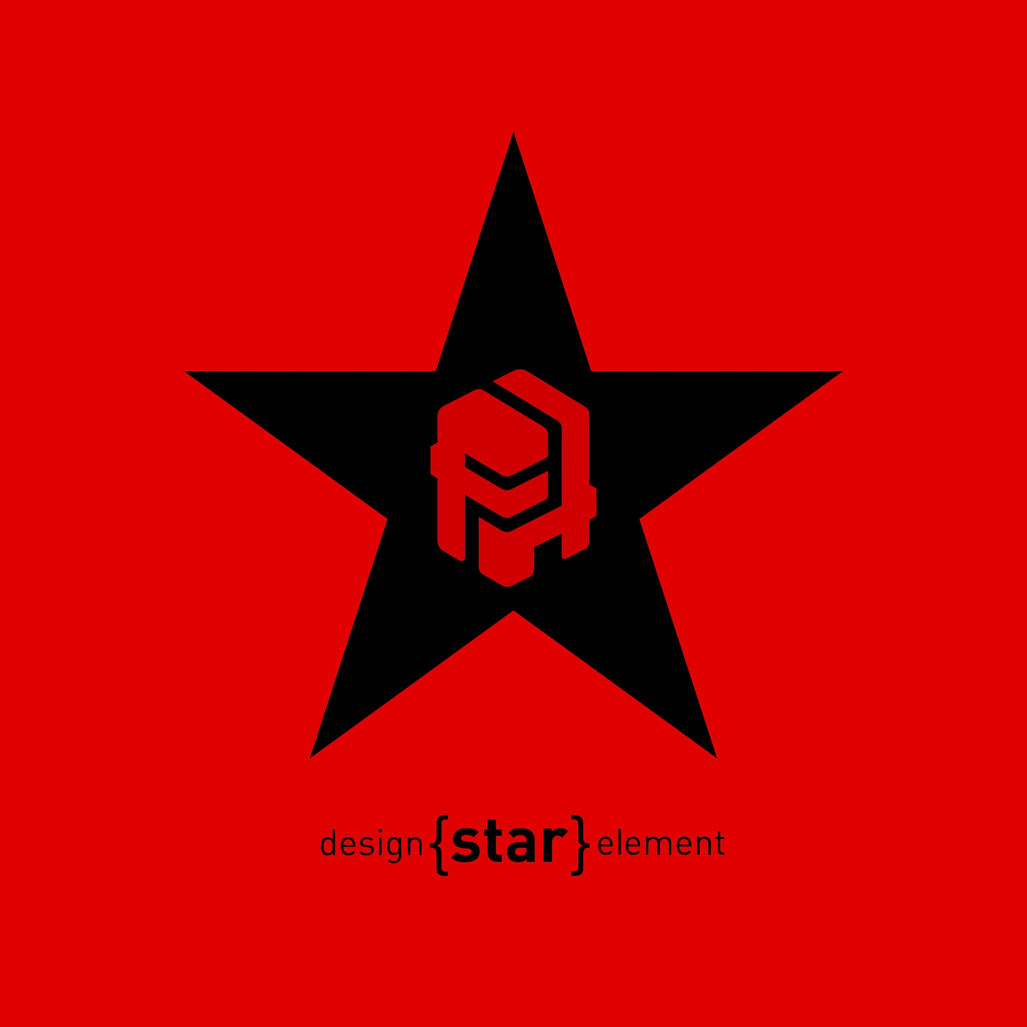 abstract design element star with letter f and h