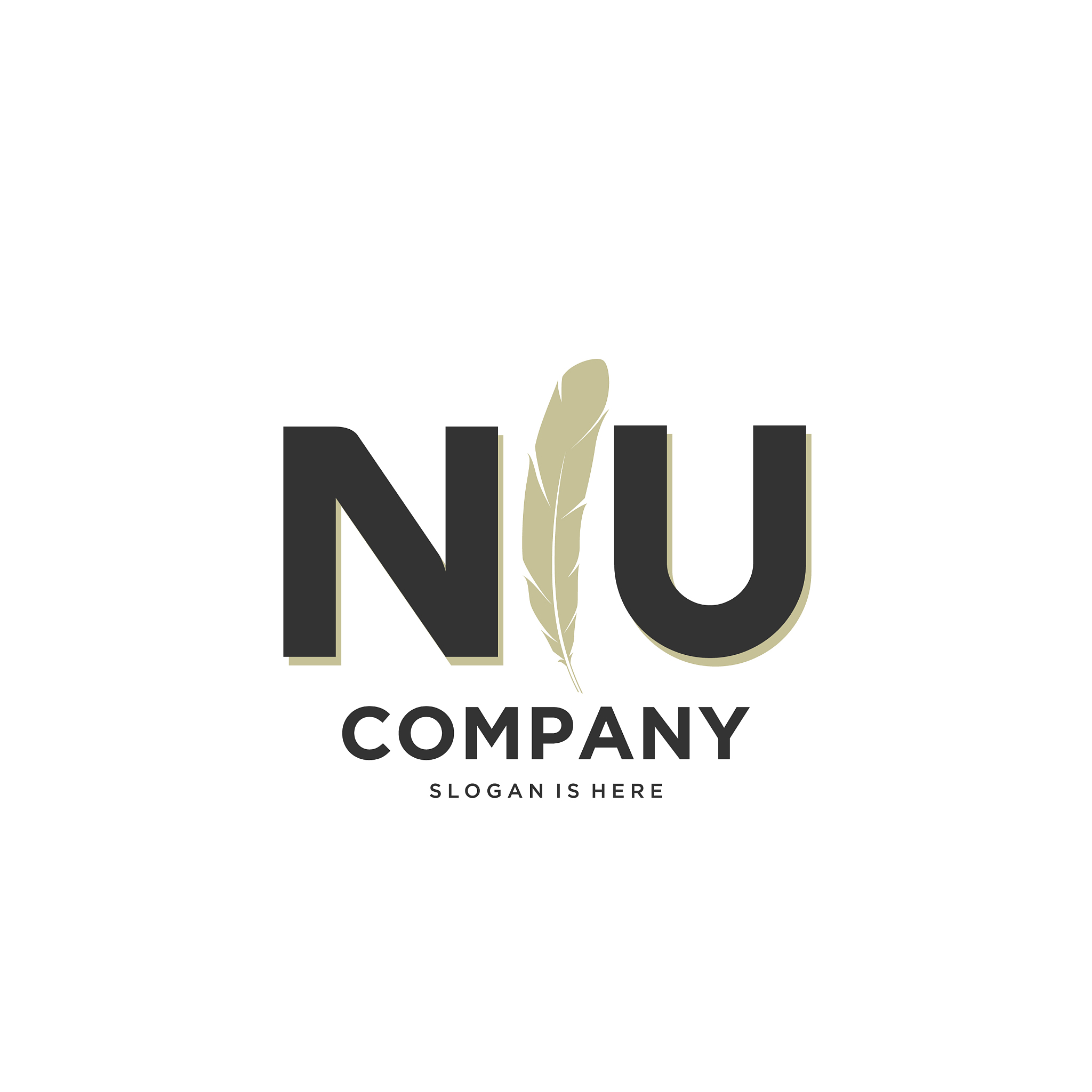 initial nu letter unique attractive creative